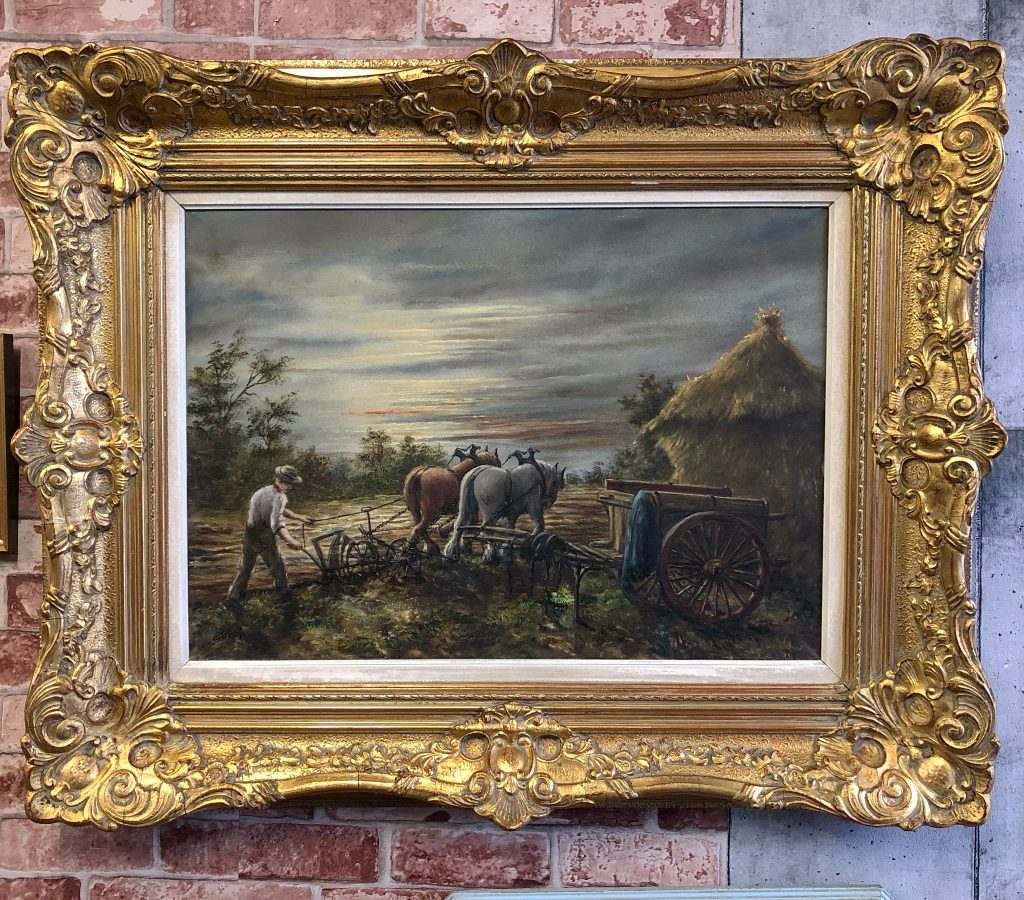 Beautiful Old Oil Painting on Canvas in Wooden Frame. - Vintage Dublin