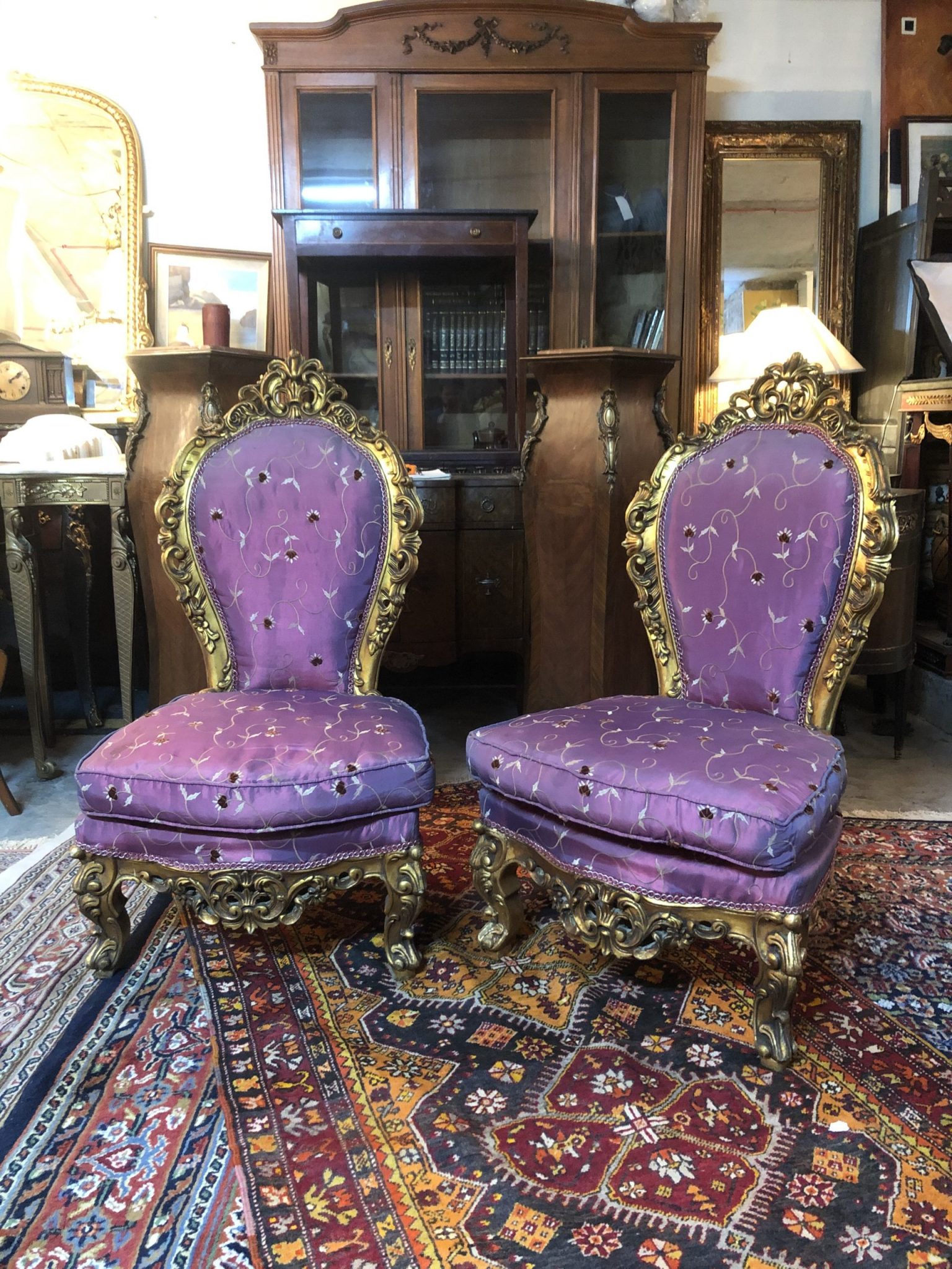 Pair of Antique Carved Chairs. Vintage Dublin