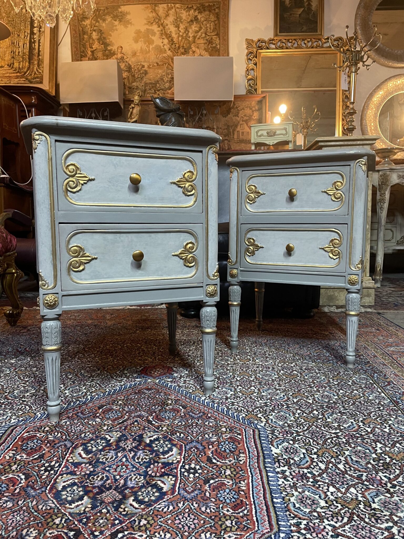 A Very Good Pair of Old Painted Nightstands. Vintage Dublin