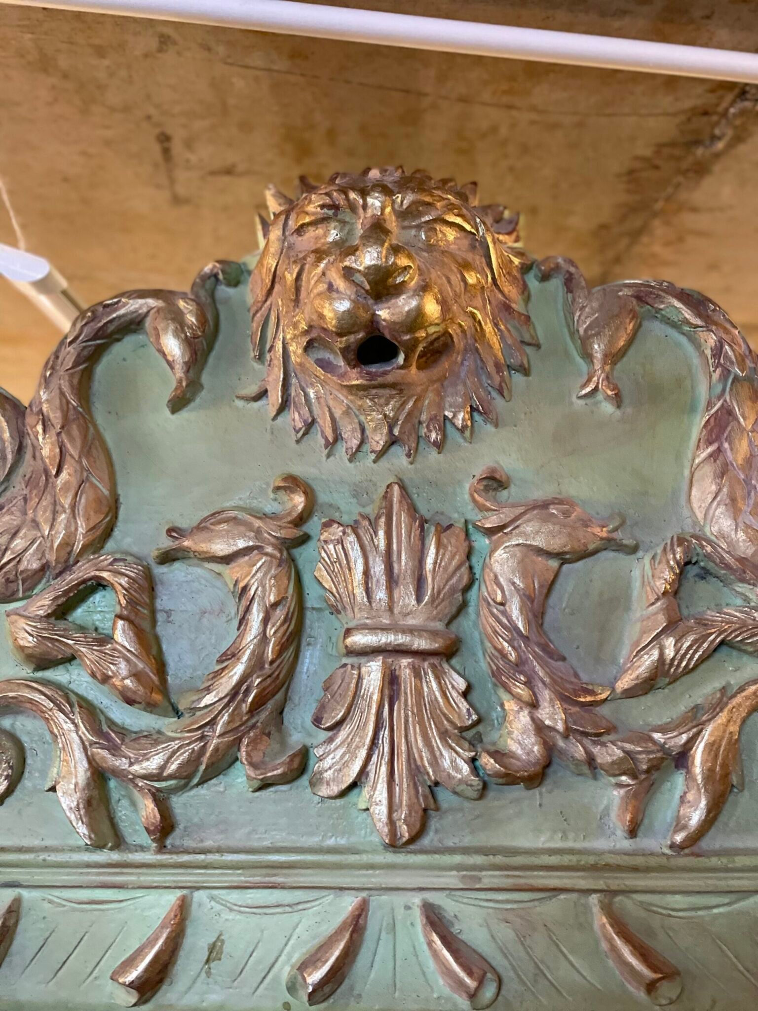 Exquisite Large Ornate Carved Wood Painted Mirror - Image 6