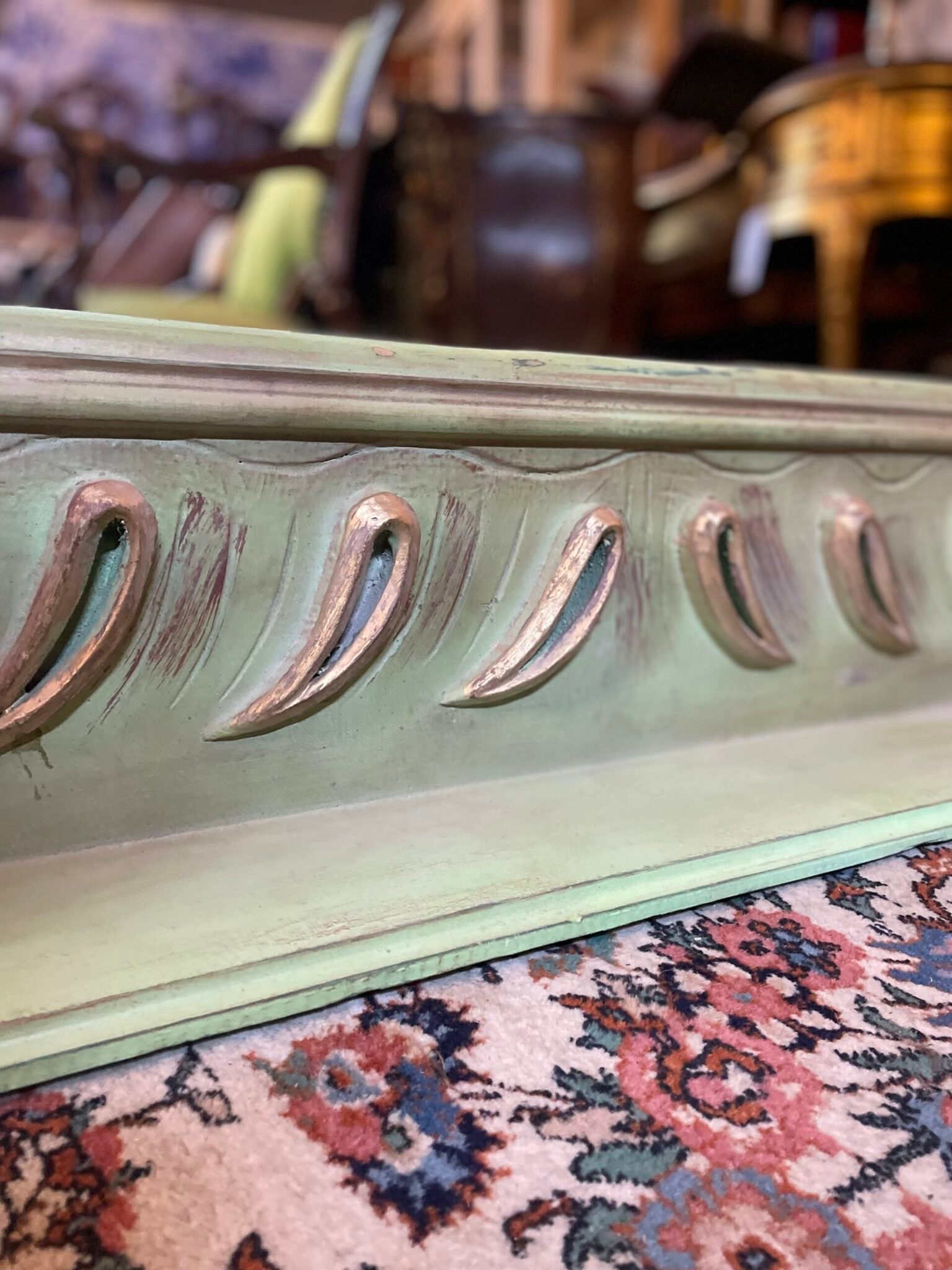 Exquisite Large Ornate Carved Wood Painted Mirror - Image 4