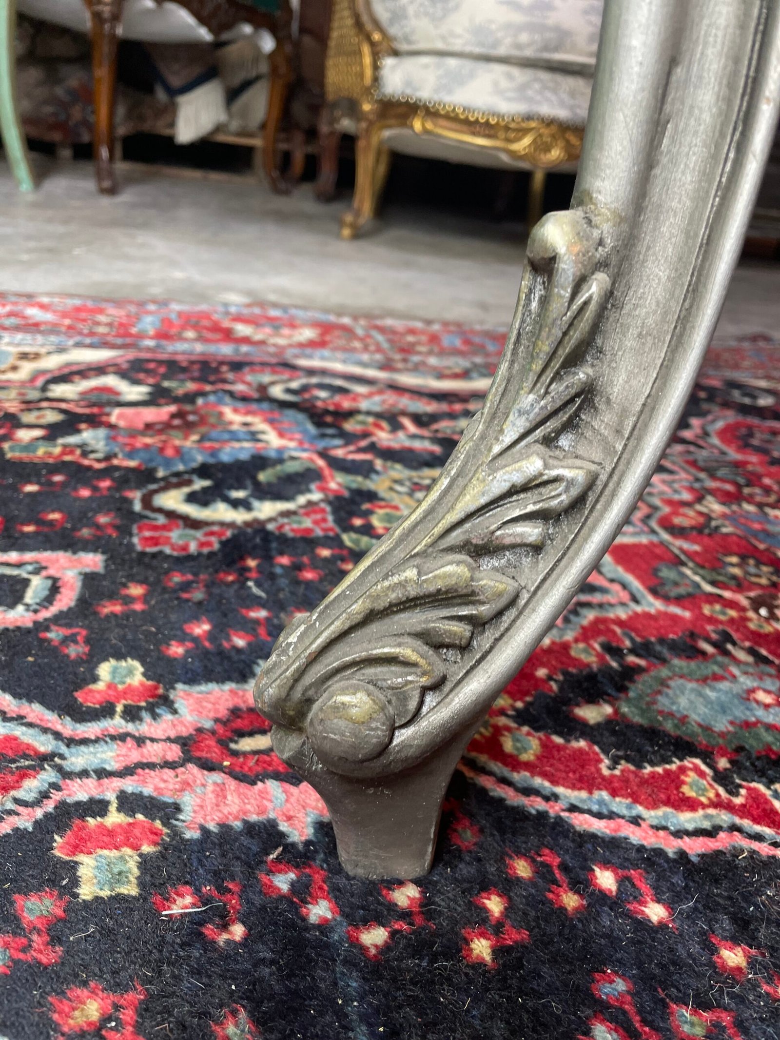 Silver Gilt Carved Wood and Marble Top Center/ Side Table. - Image 5