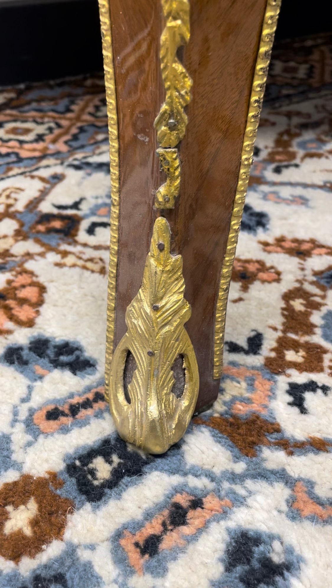Louis XV Design Marble Top Bombe Chest Of Drawers. - Image 3