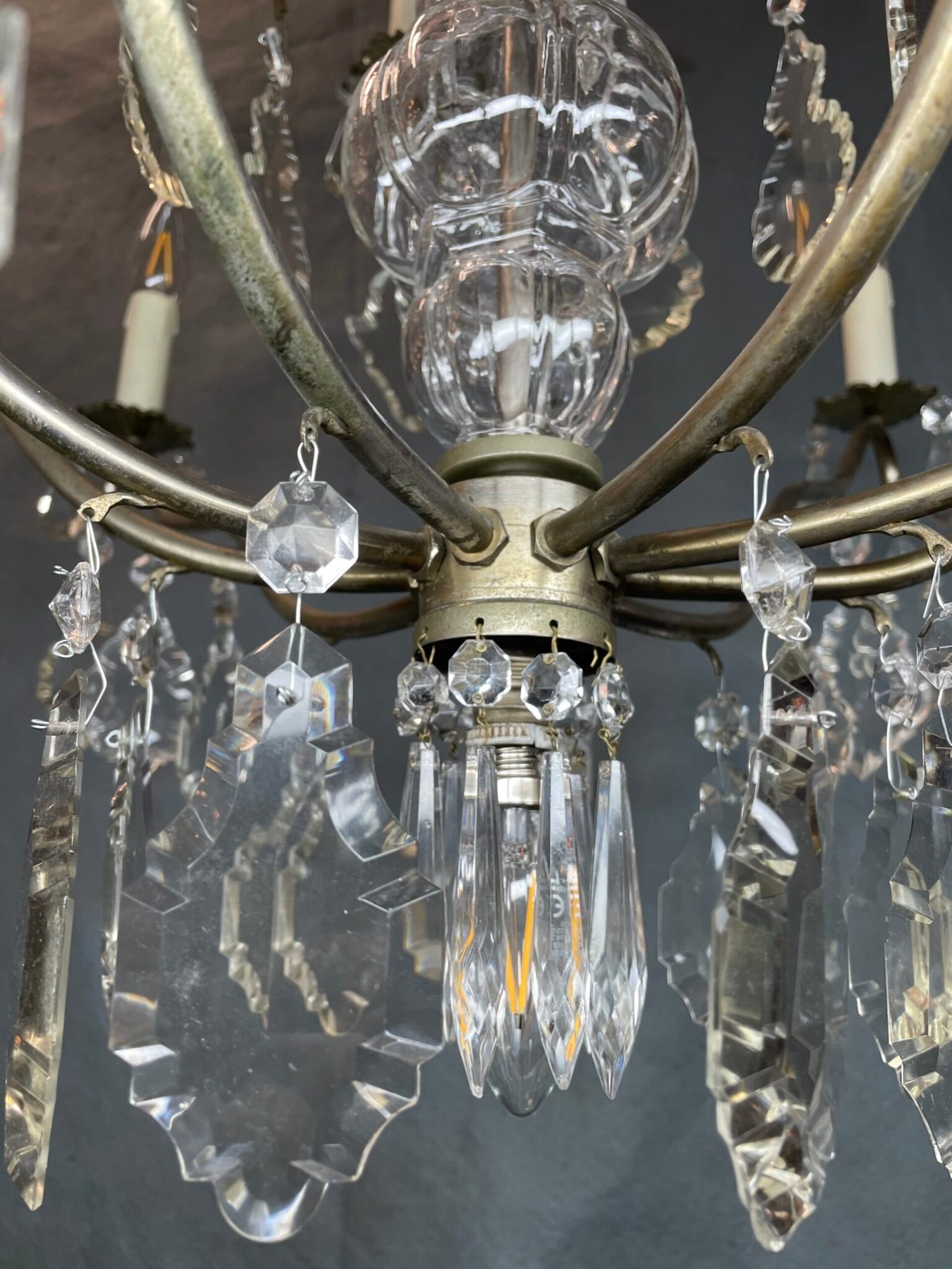 Fabulous Large Antique Two-Tier French Crystal Chandelier. - Image 9