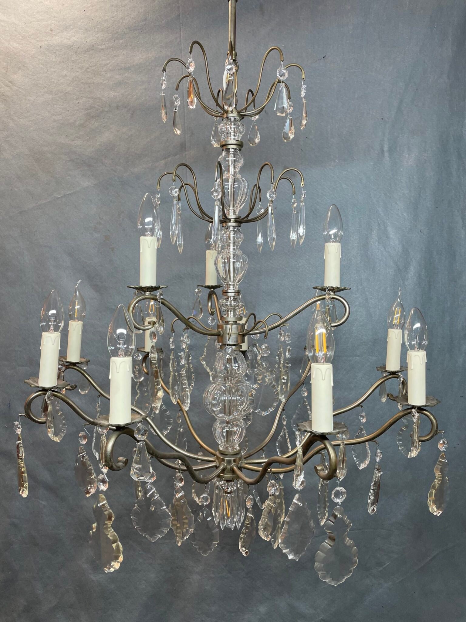 Fabulous Large Antique Two-Tier French Crystal Chandelier. - Image 2