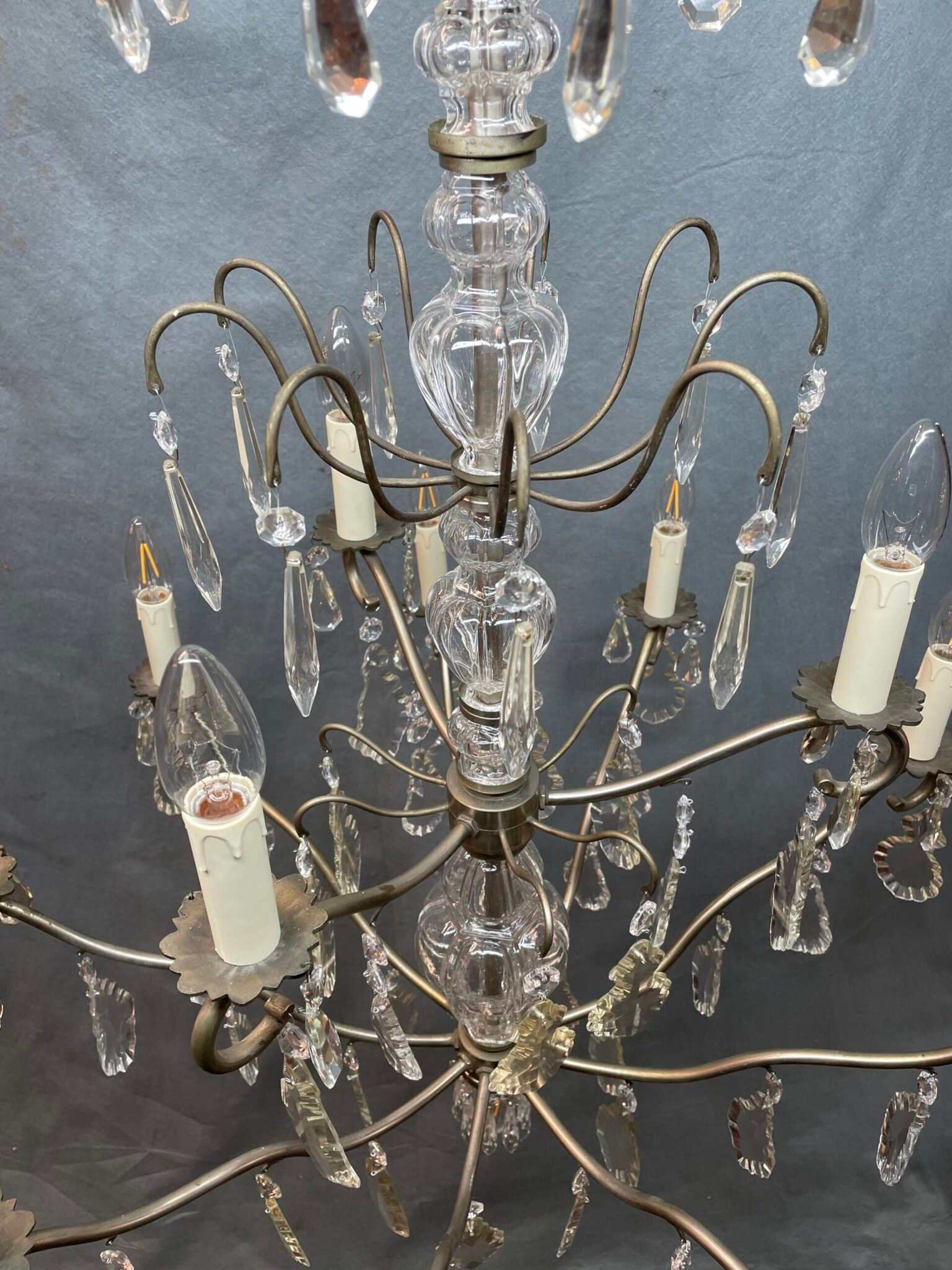 Fabulous Large Antique Two-Tier French Crystal Chandelier. - Image 11