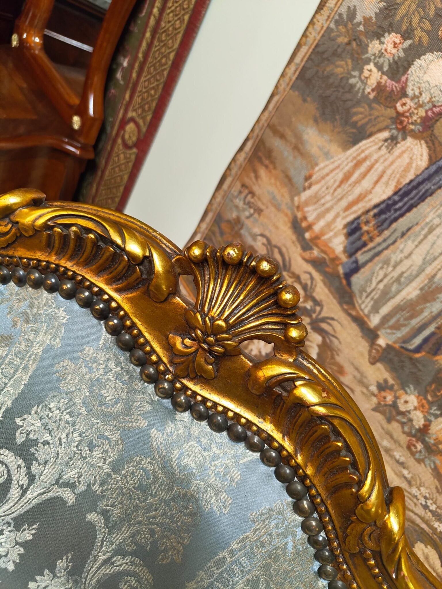 A Very Nice Pair of Vintage French Wingback Chairs - Image 4
