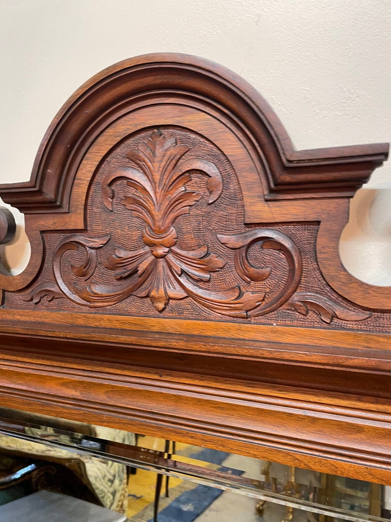Antique Victorian Walnut Overmantle Mirror - Image 6