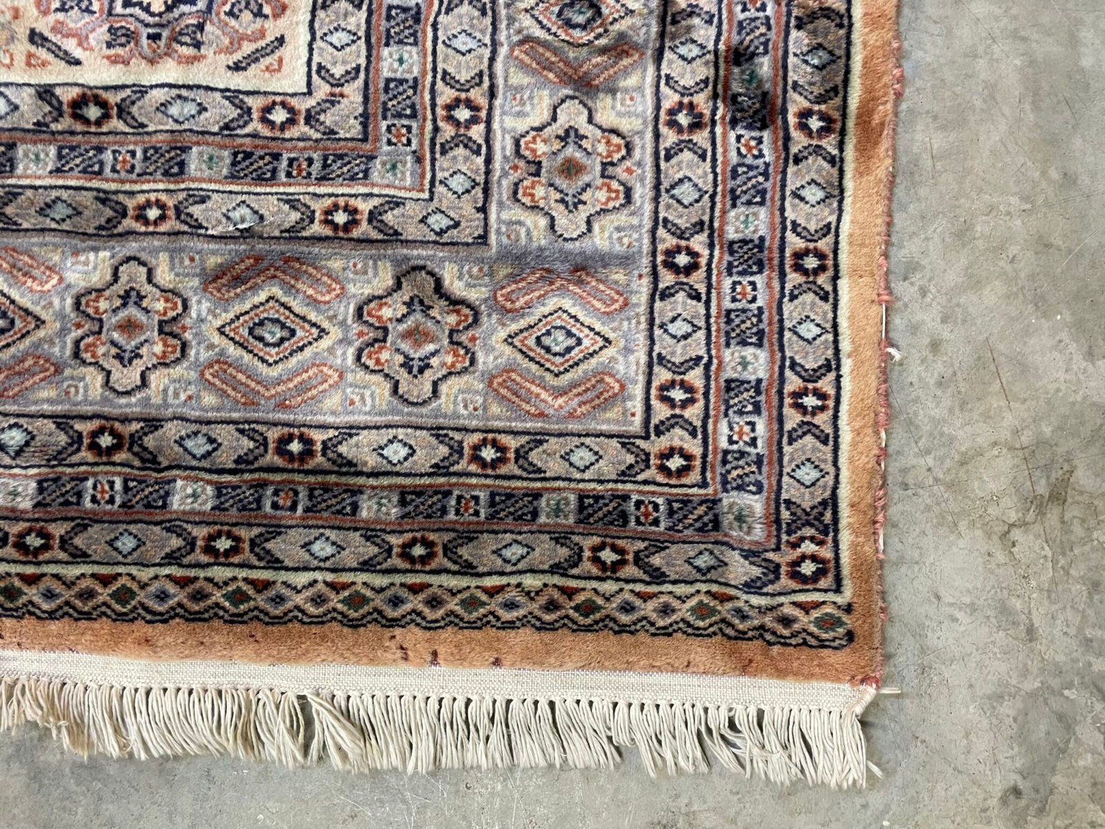 Hand Knotted Wool & Silk Iranian Rug Signed - Image 5