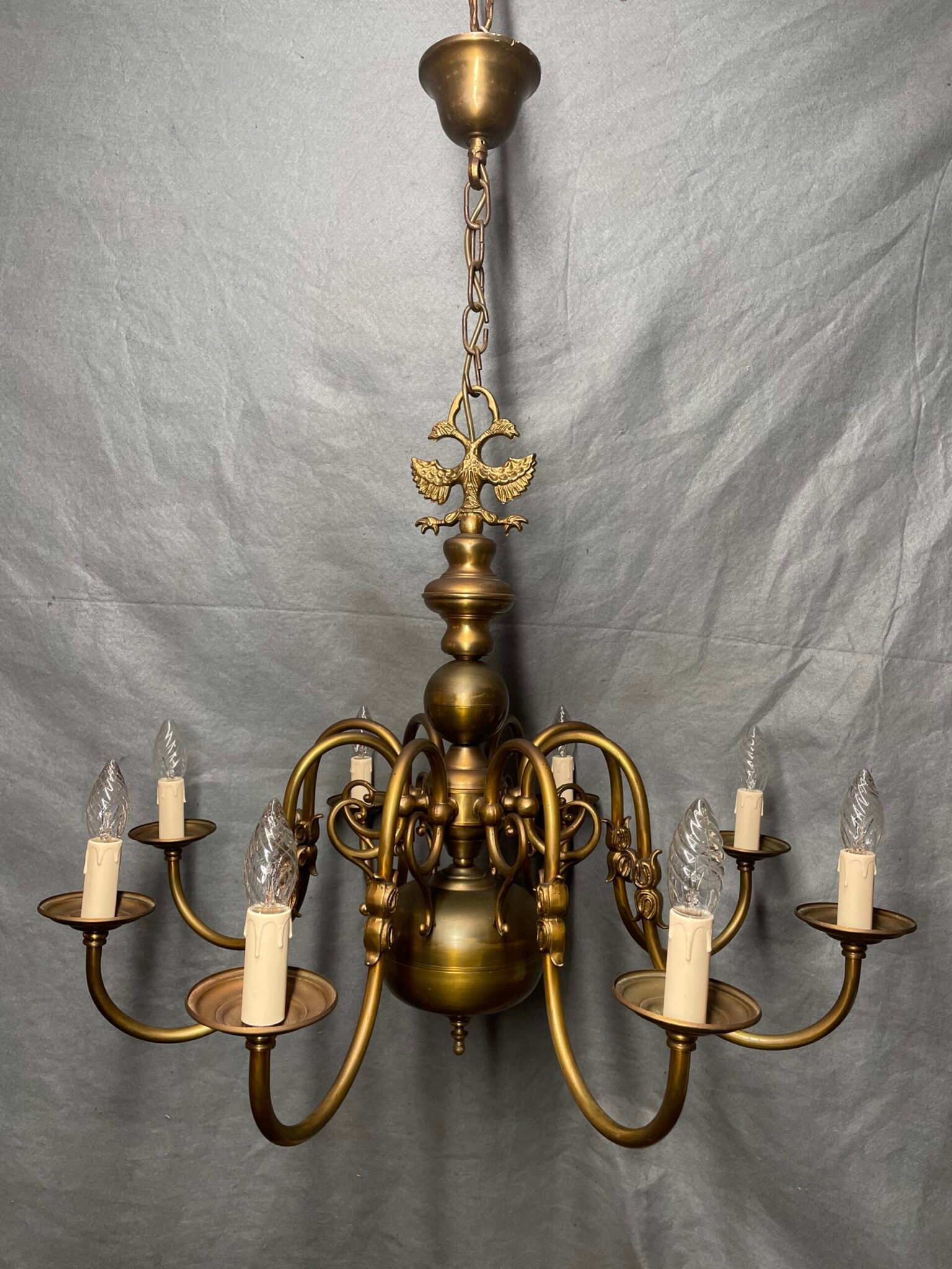 Very Good Antique Eight-Branch Flemish Chandelier. - Image 6