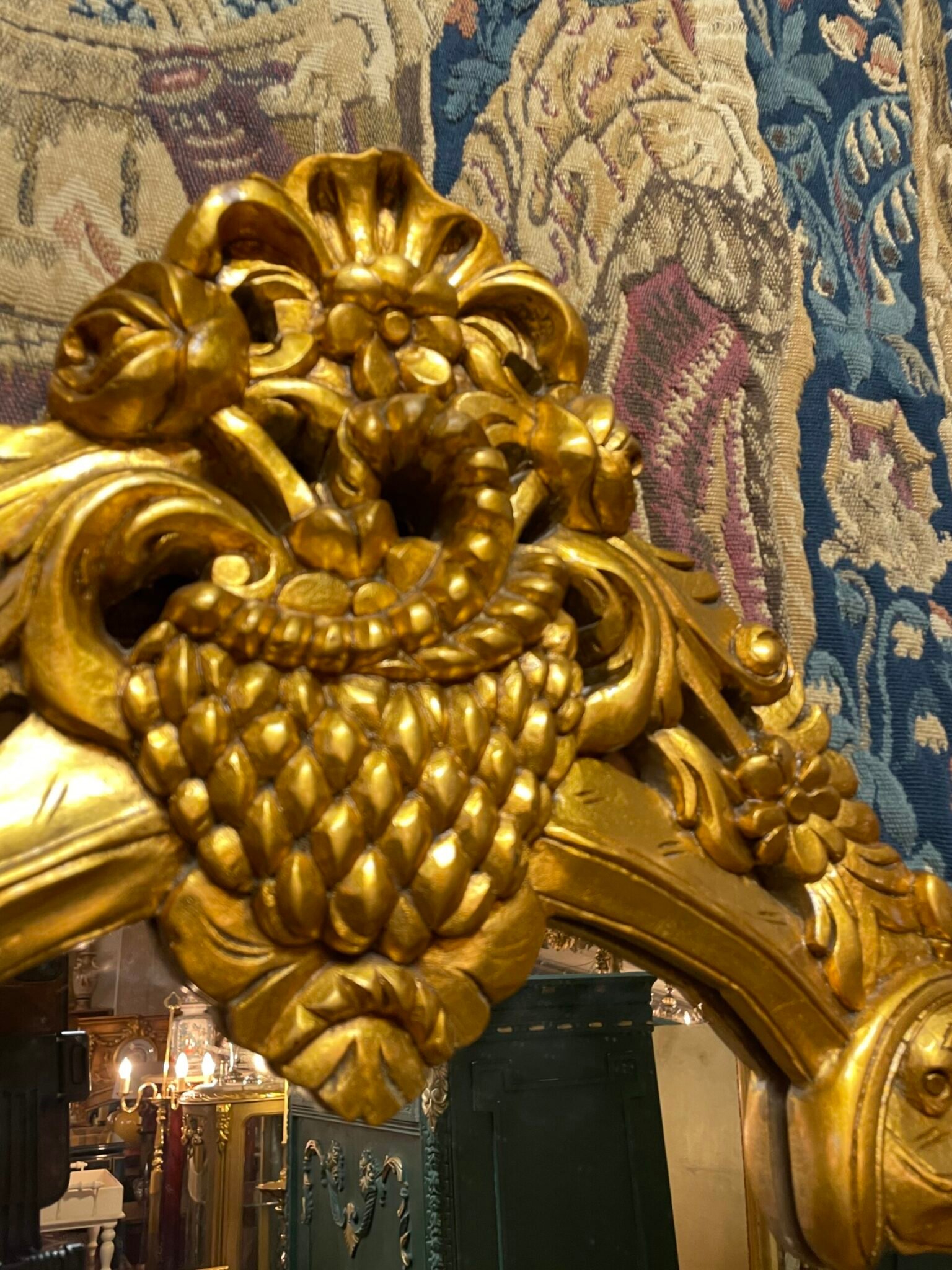 Beautiful Large Freestanding Gilt Wood Mirror - Image 2
