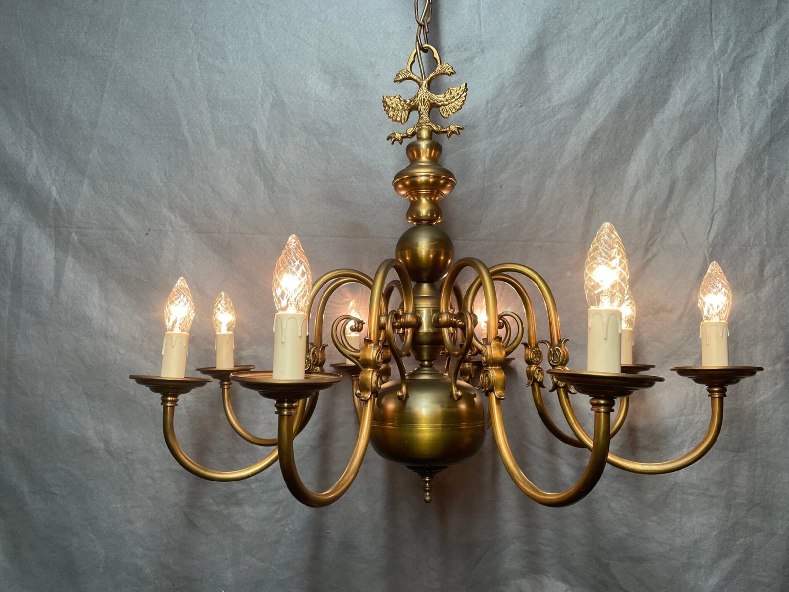 Very Good Antique Eight-Branch Flemish Chandelier. - Image 5