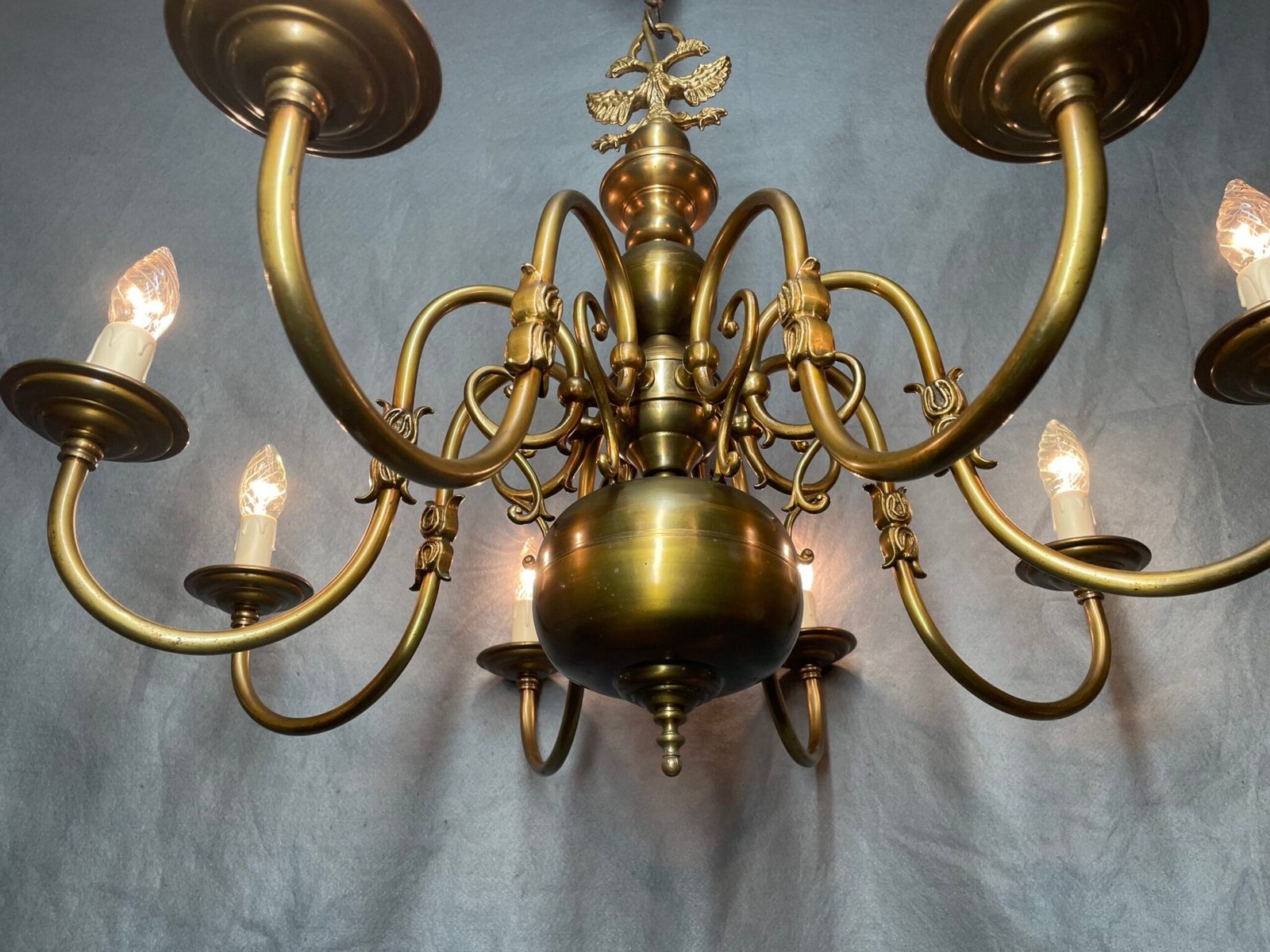 Very Good Antique Eight-Branch Flemish Chandelier. - Image 2