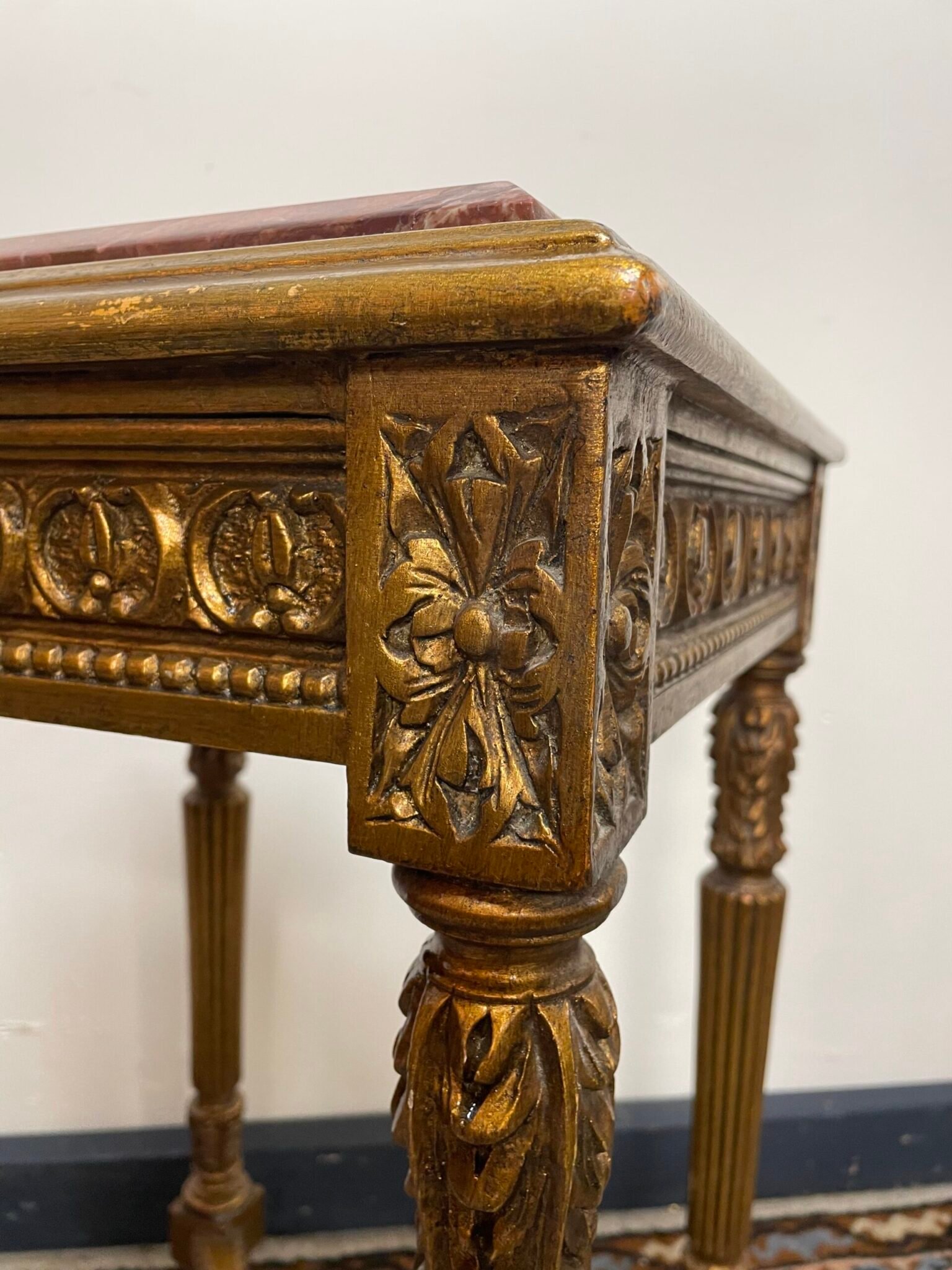 Gilt Wood Louis XV Style Marble Top Occasional Table. - Image 4