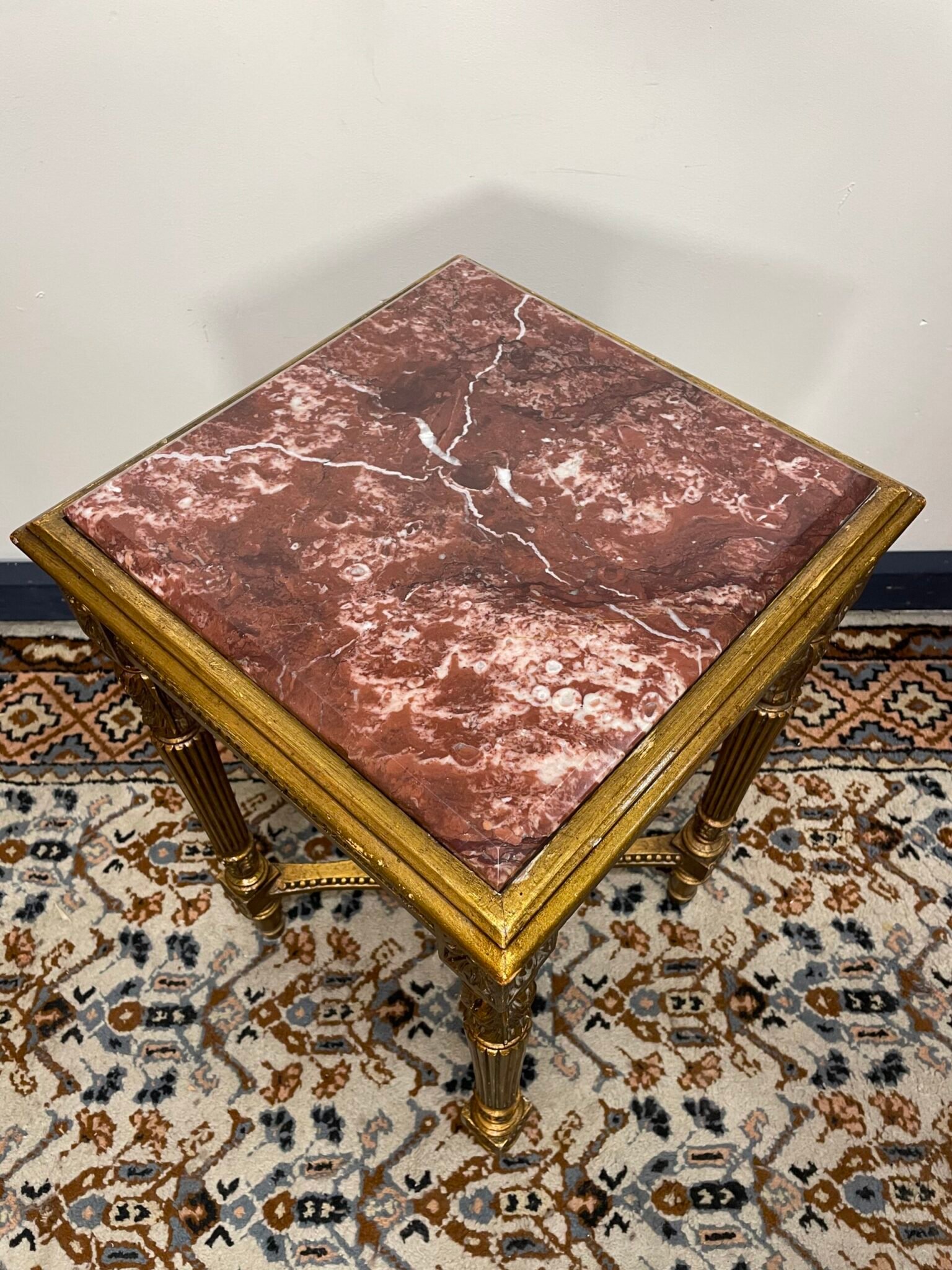 Gilt Wood Louis XV Style Marble Top Occasional Table. - Image 6