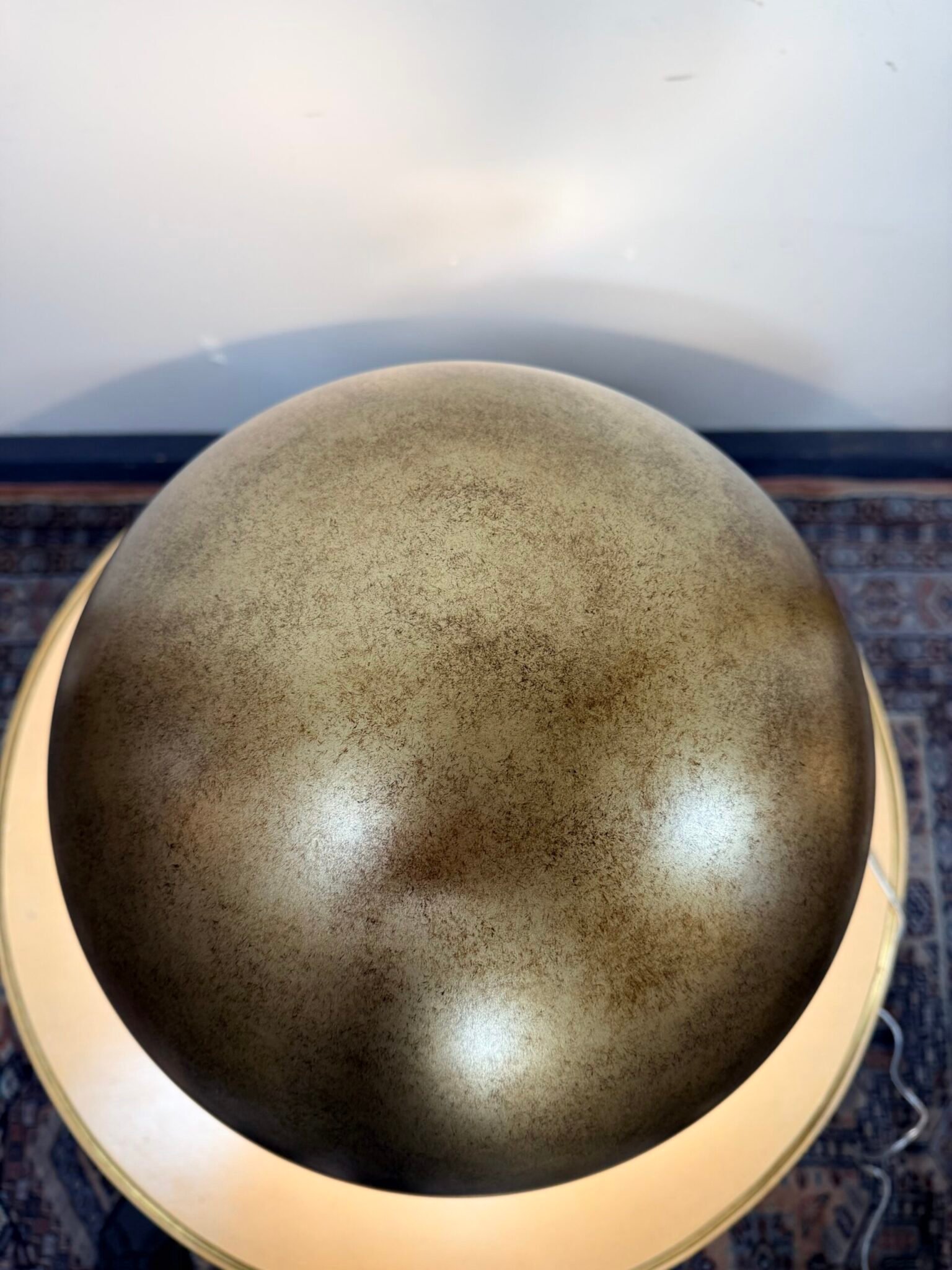 Contemporary Dome Table Lamp in Antique Brass - Image 3