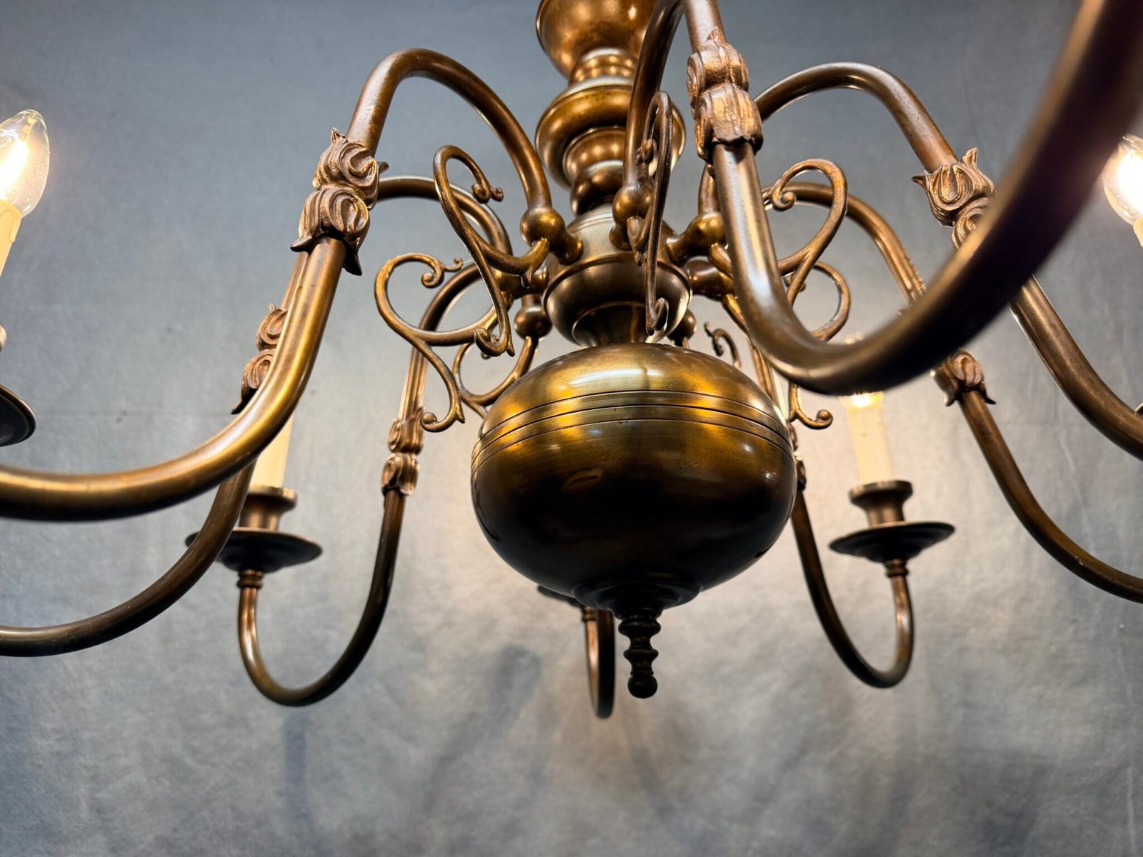 Very Good Antique Eight-Branch Flemish Chandelier. - Image 7