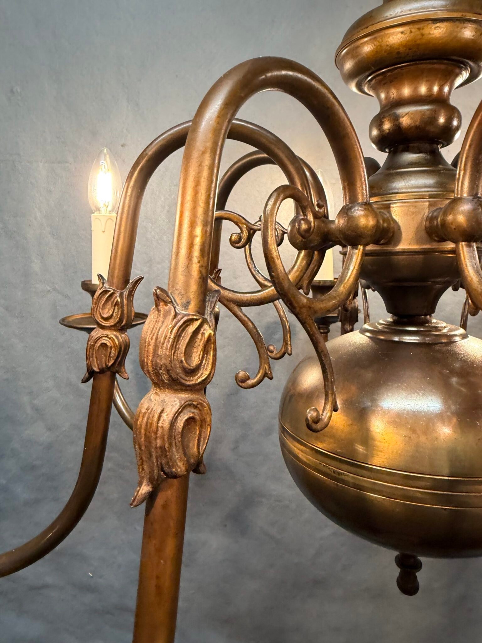 Very Good Antique Eight-Branch Flemish Chandelier. - Image 6