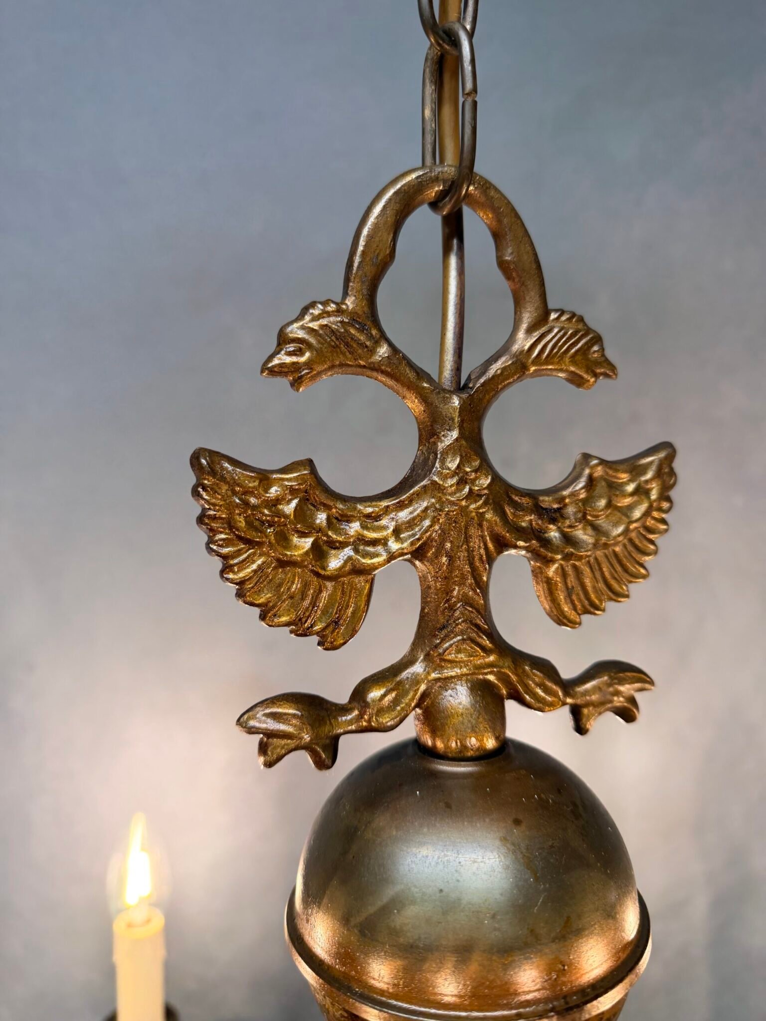 Very Good Antique Eight-Branch Flemish Chandelier. - Image 3