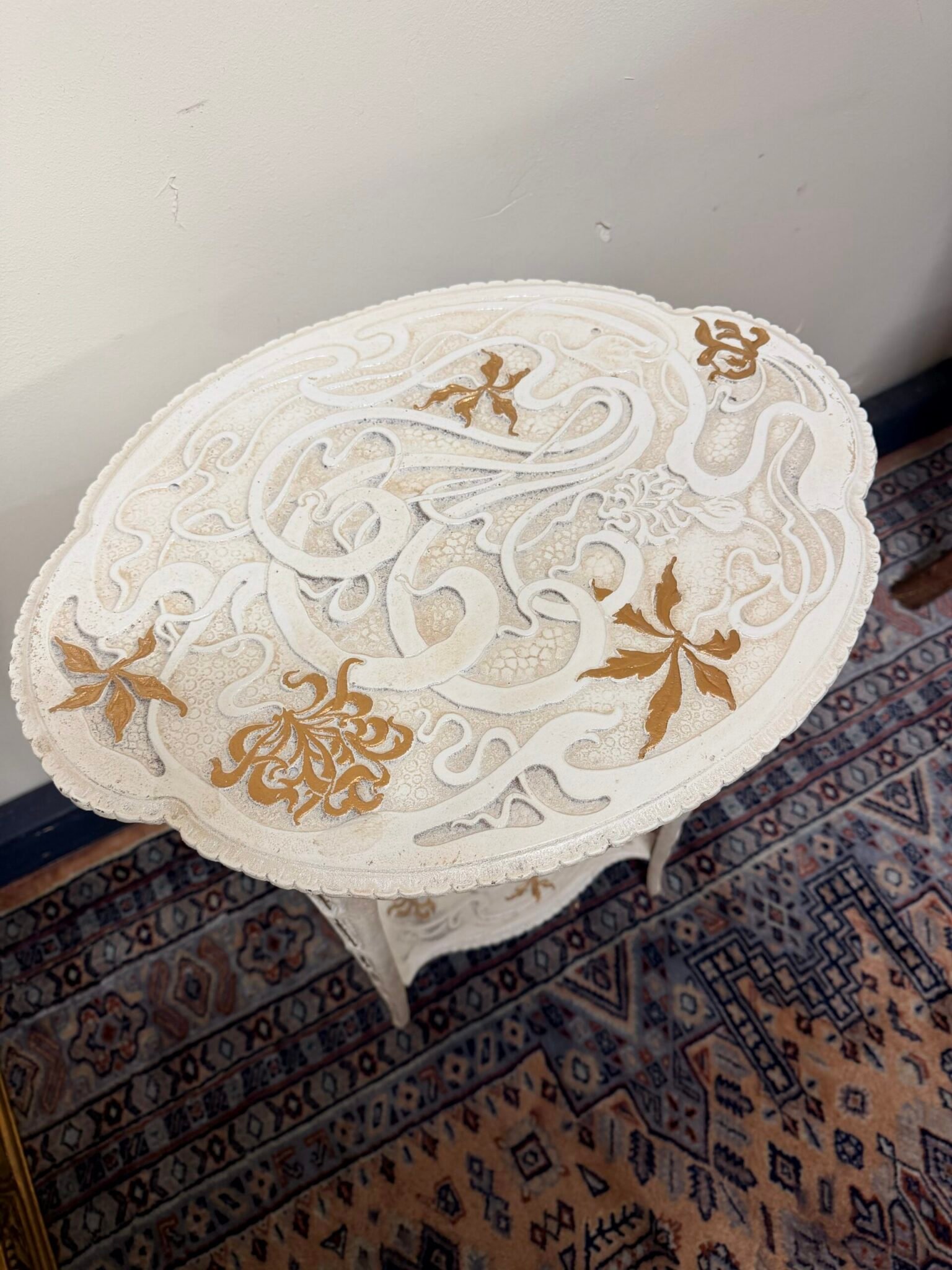Cast Iron Garden / Patio Table with Gilt Details - Image 2