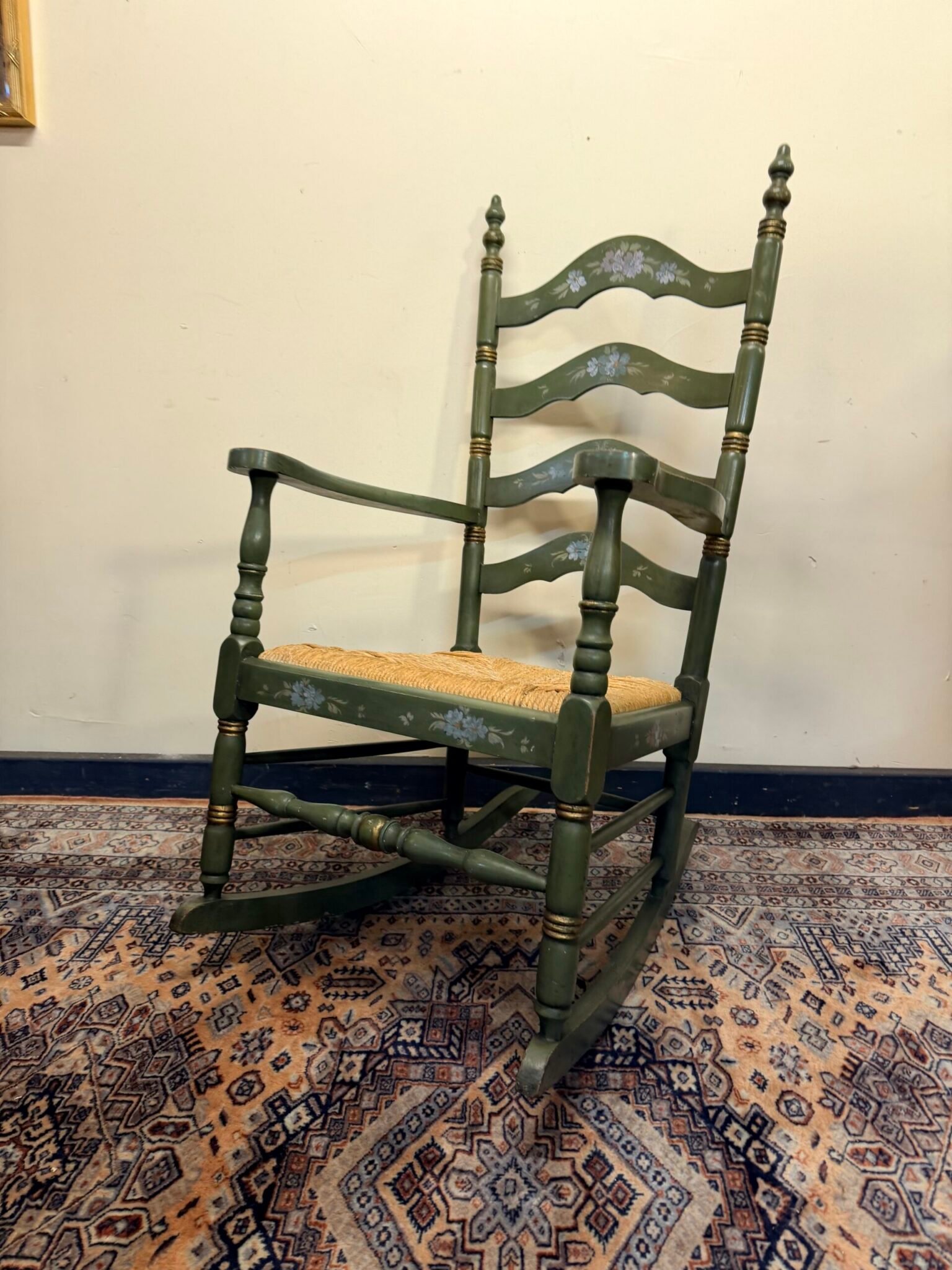 Dutch Vintage Ladderback Rocking Chair - Image 3