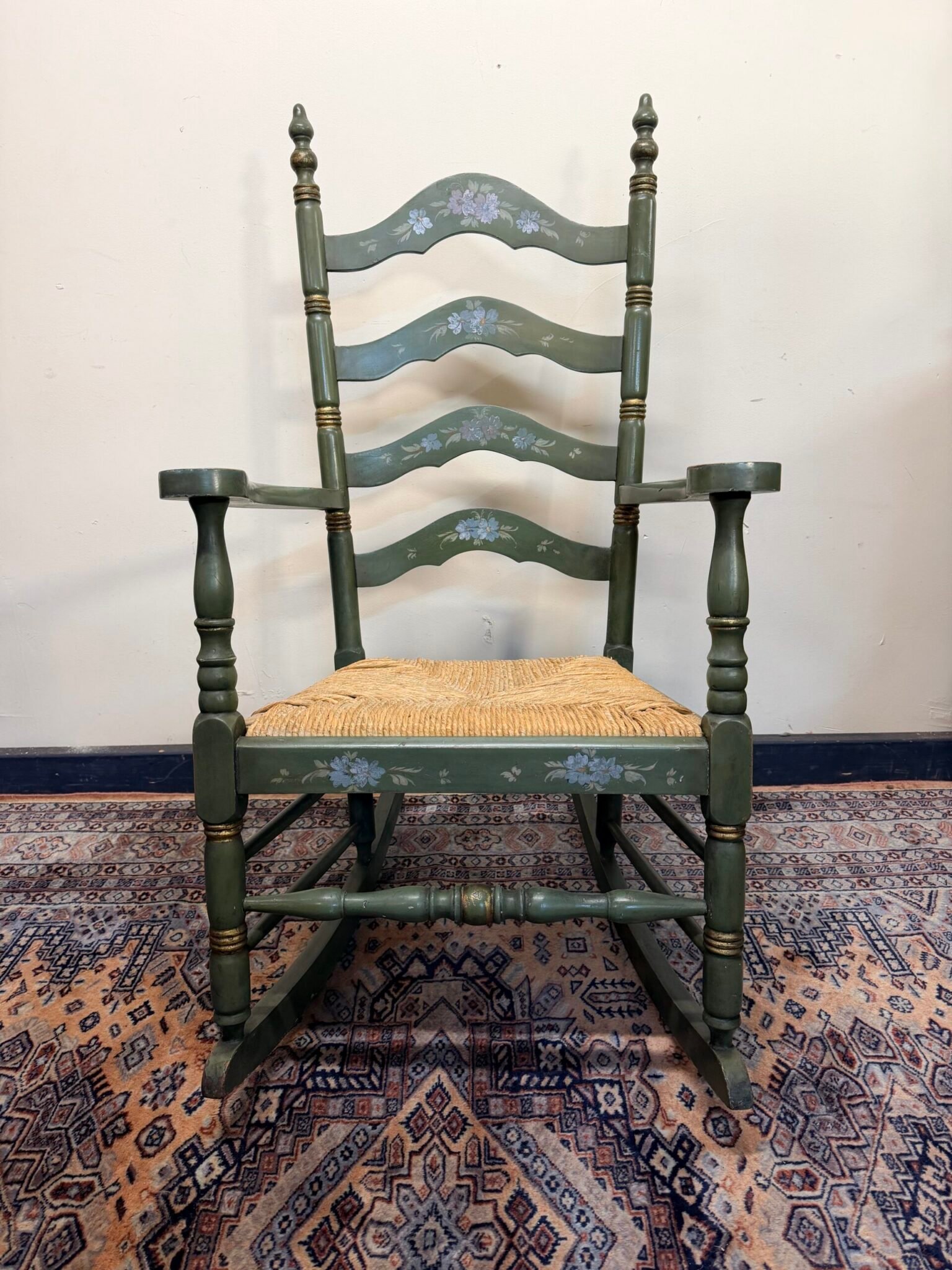 Dutch Vintage Ladderback Rocking Chair - Image 2