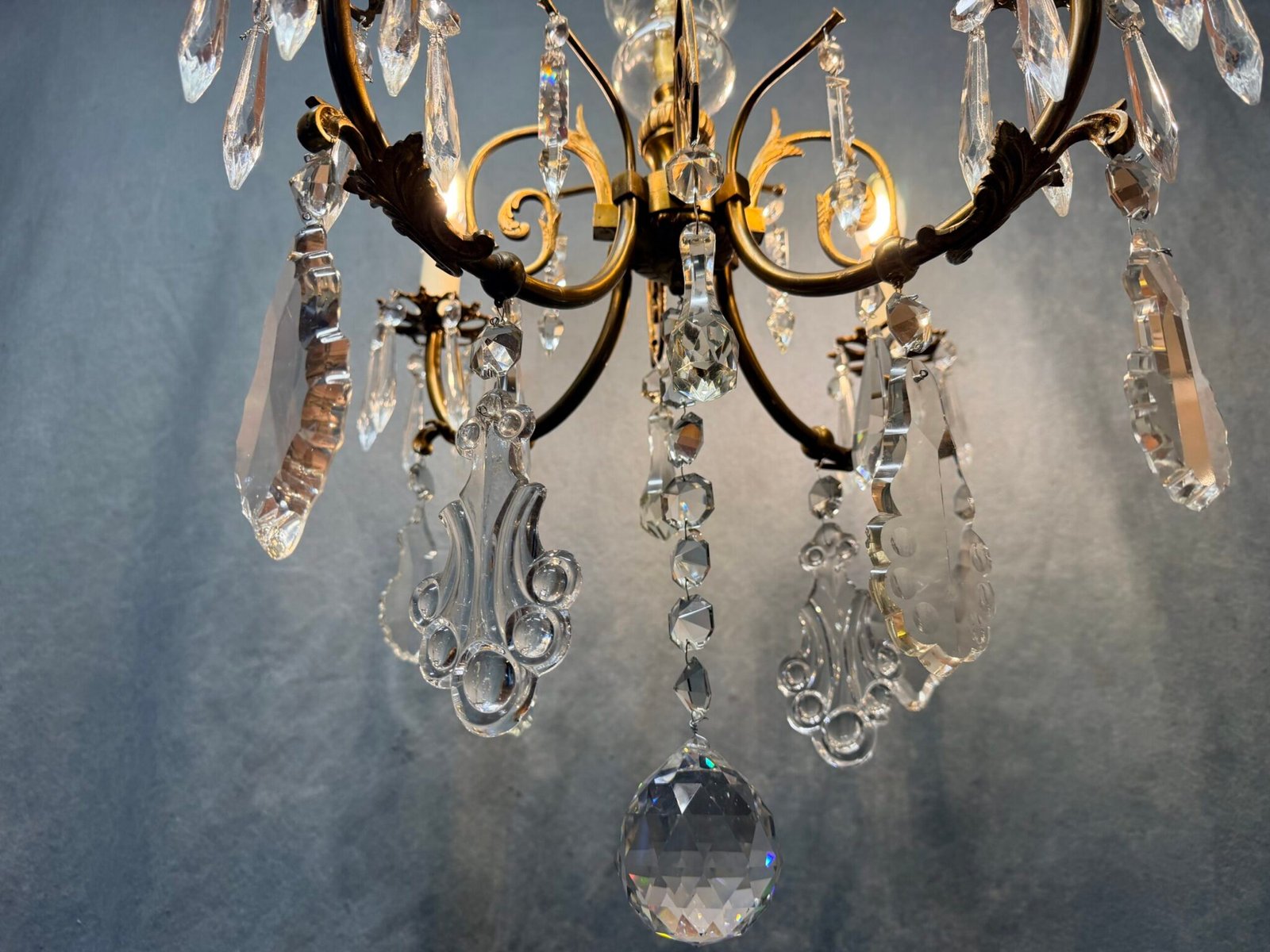 Late 19th Century French Bronze & Crystal Chandelier - Image 6
