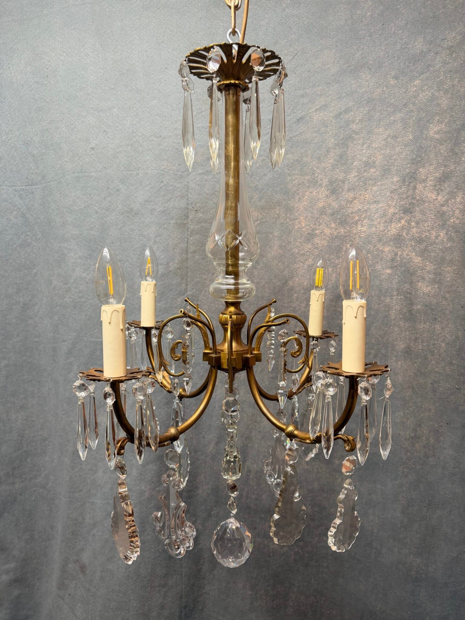 Late 19th Century French Bronze & Crystal Chandelier - Image 8