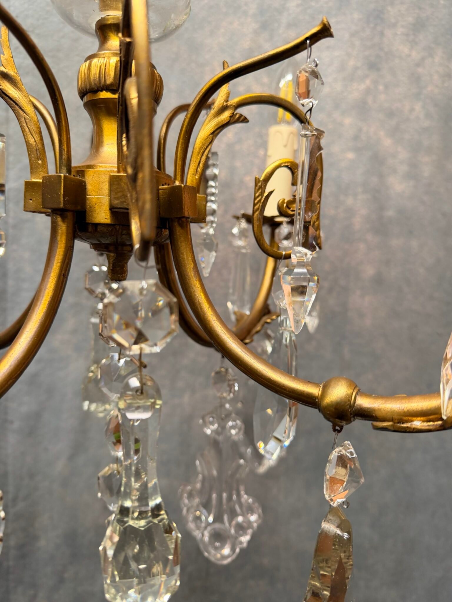 Late 19th Century French Bronze & Crystal Chandelier - Image 7