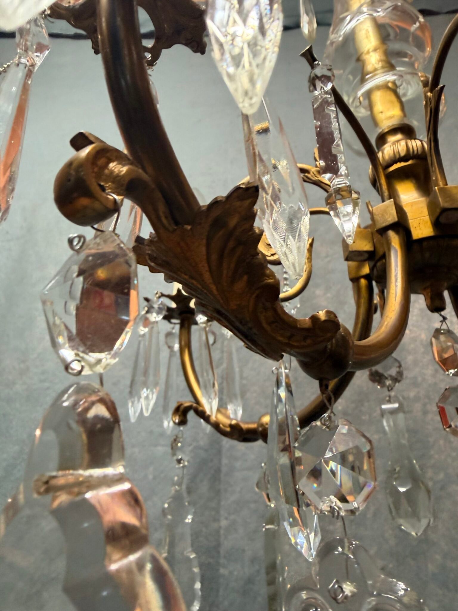 Late 19th Century French Bronze & Crystal Chandelier - Image 9
