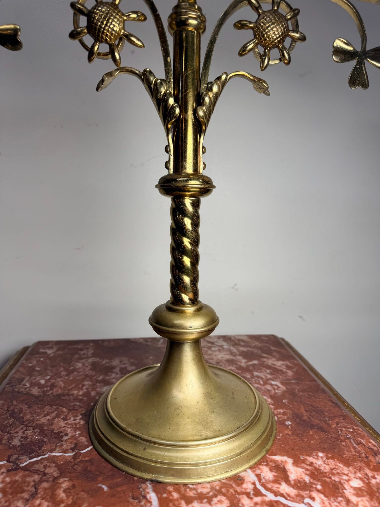 Early 20th Century Large Brass Five-Arm Candelabra - Image 6