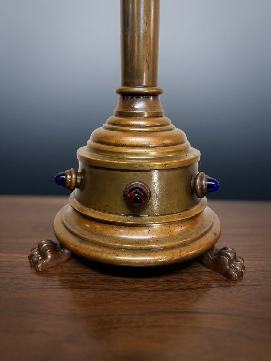 Monumental Pair of 19th Century Brass Altar Candelabras - Image 4