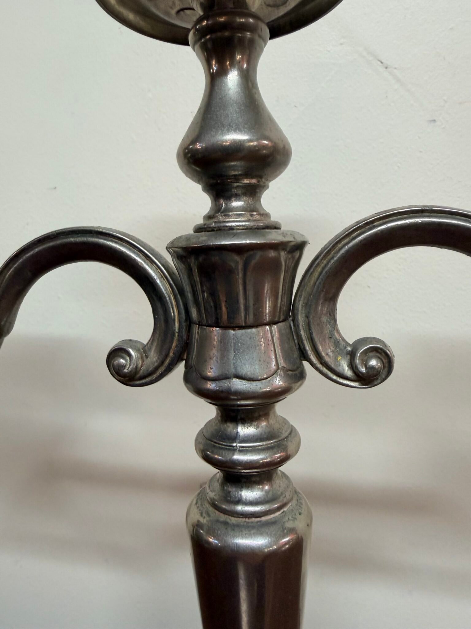 Beautiful 3-Branch Pewter Candelabra - Image 3