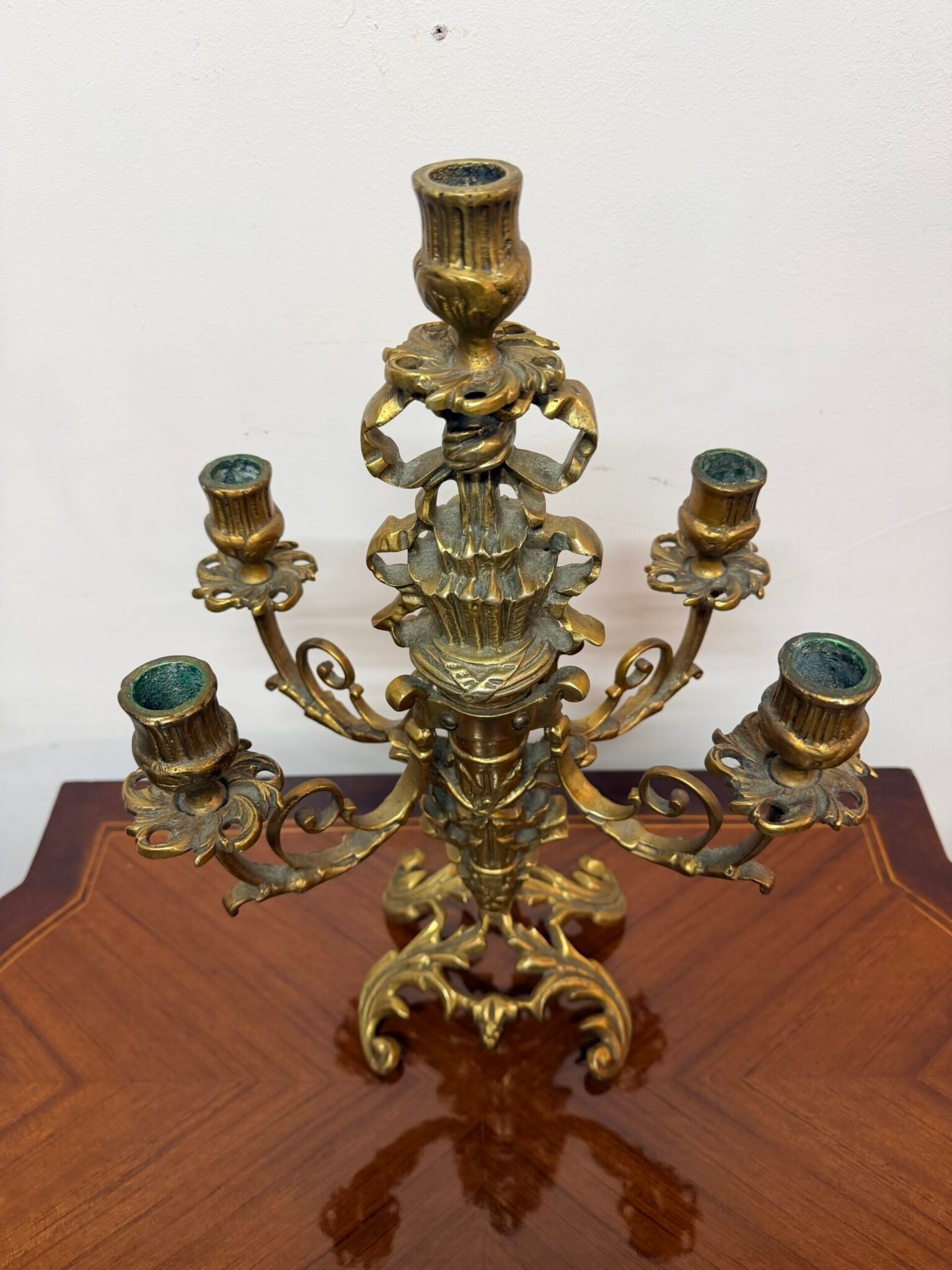 Napoleon III Revival Gilt Brass Candelabra, Late 19th Century French - Image 3