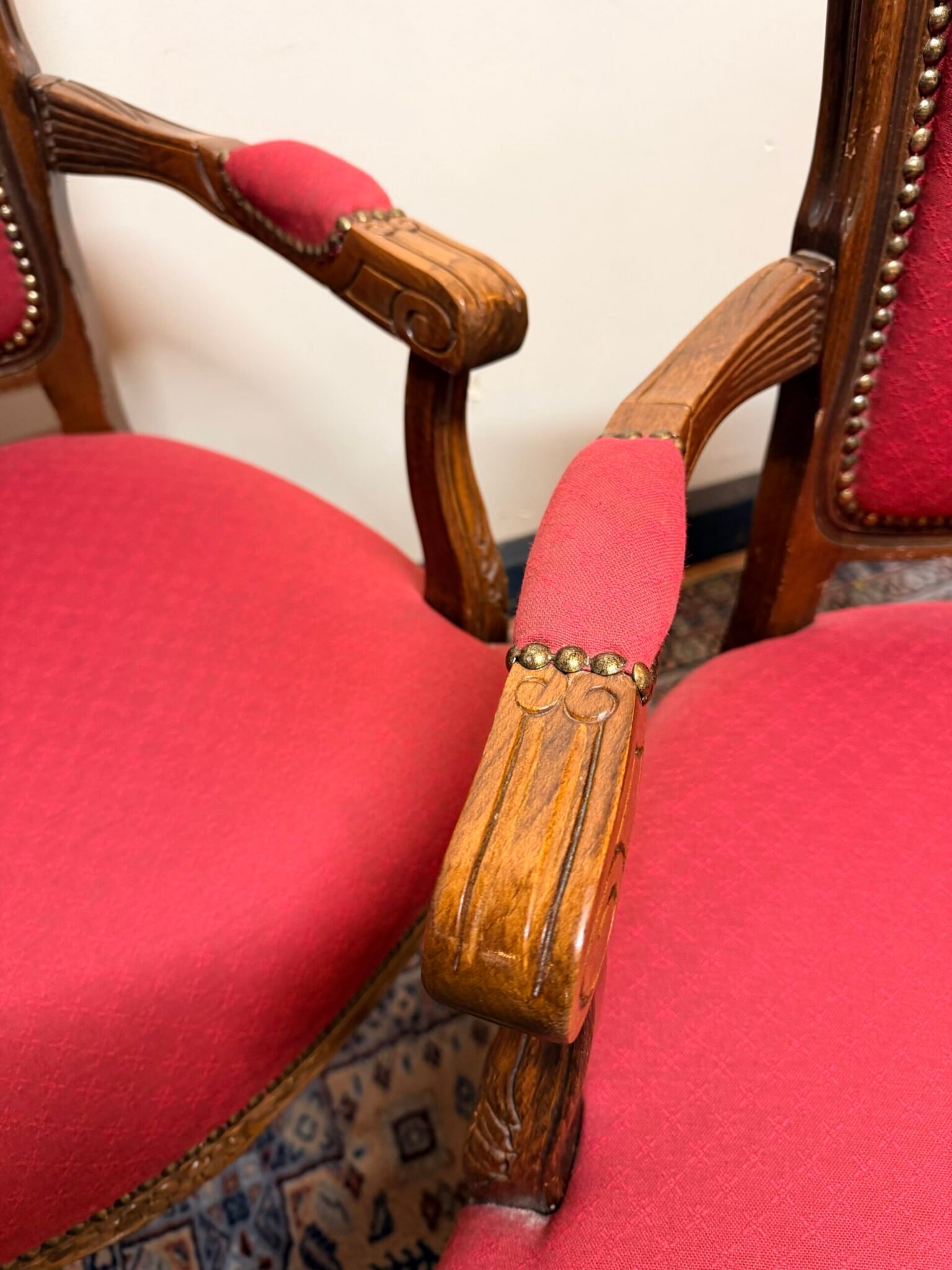 Pair of Vintage French Carved Chairs - Image 5