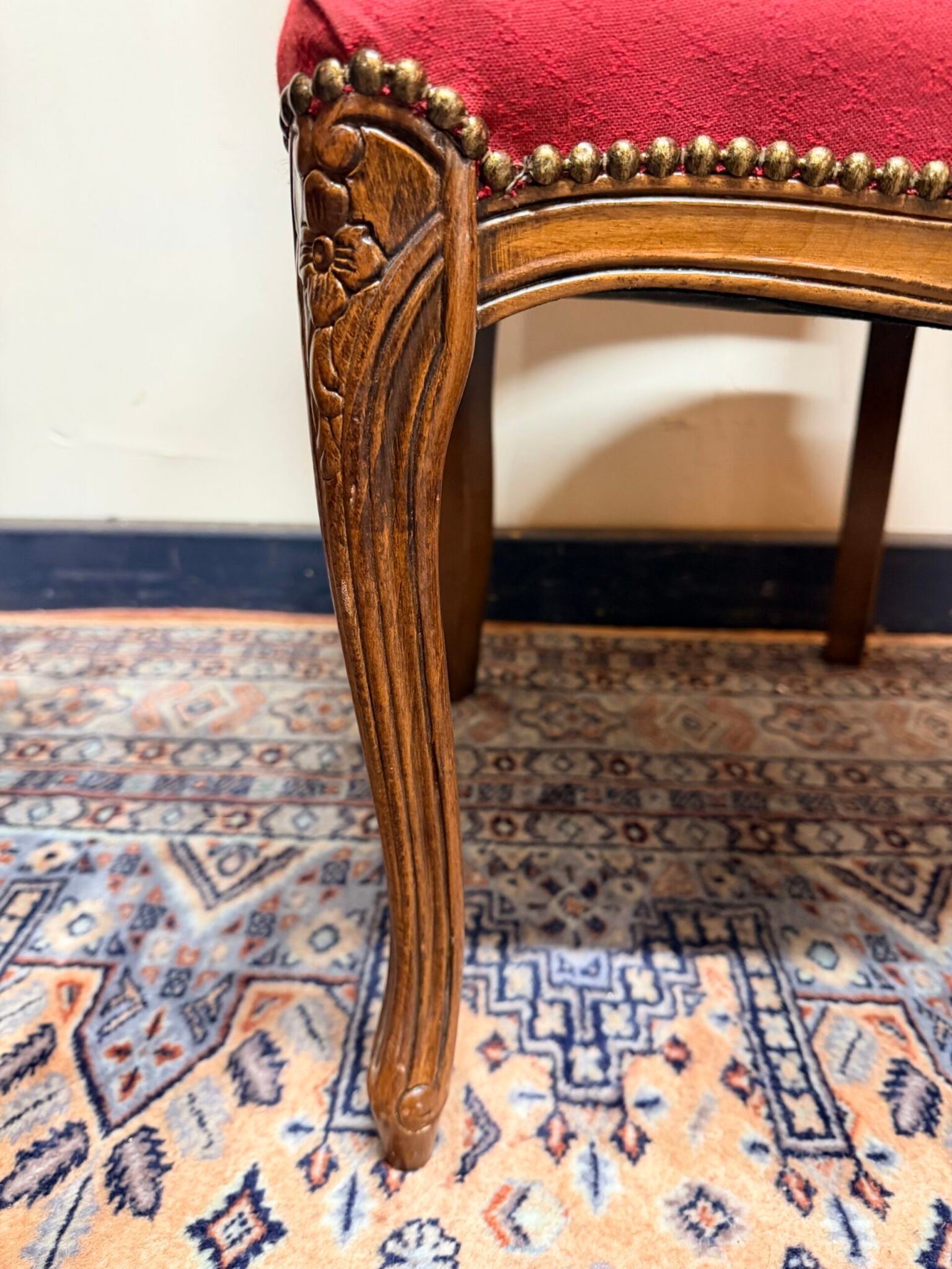 Pair of Vintage French Carved Chairs - Image 3