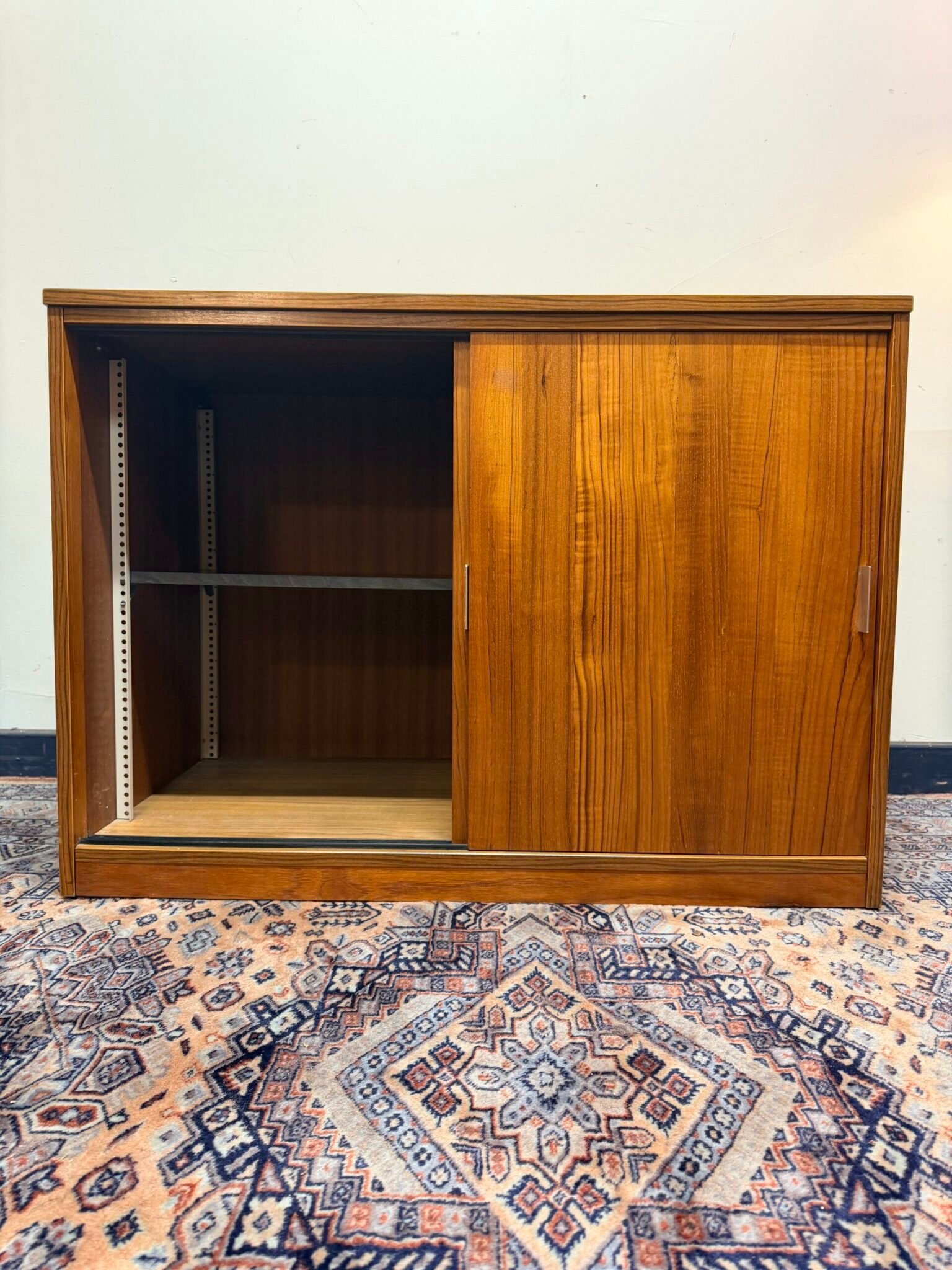 Mid Century Modern Teak Sliding Door Cabinet - Image 2