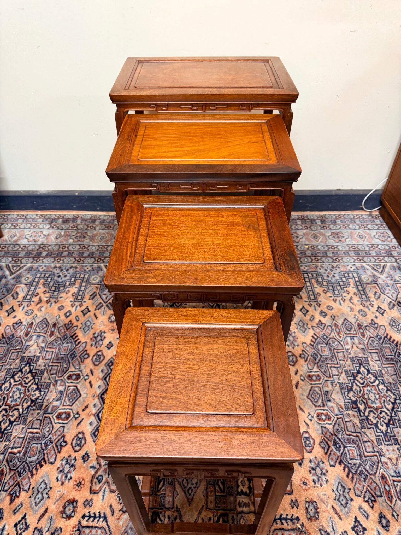 Vintage 1960s Hongmu Style Nesting Tables - Image 3