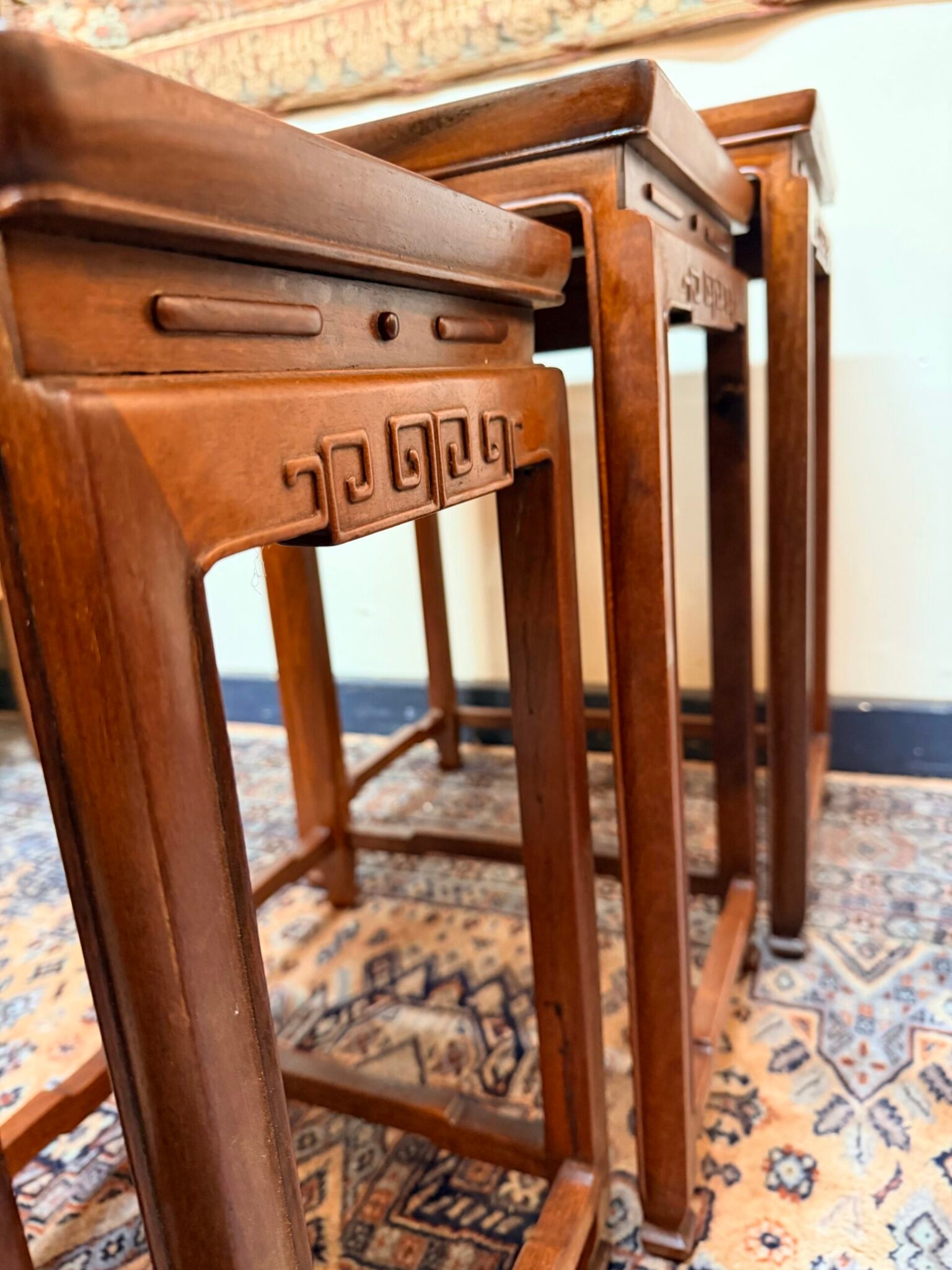 Vintage 1960s Hongmu Style Nesting Tables - Image 4