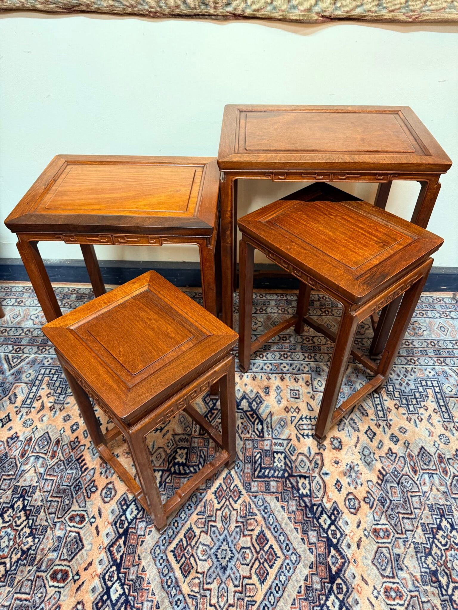 Vintage 1960s Hongmu Style Nesting Tables - Image 5