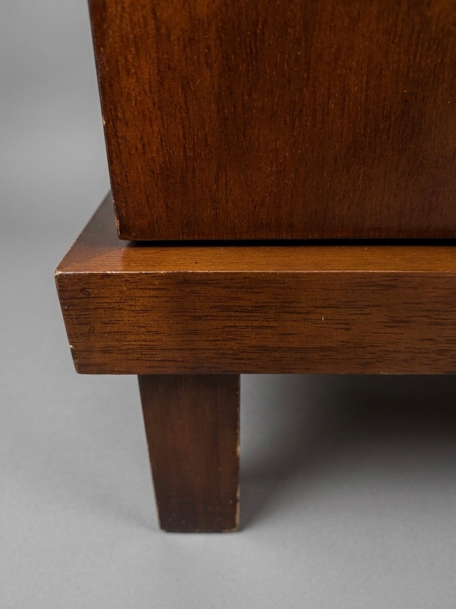 Vintage Chinese Hardwood Side Cabinet with Overhanging Top - Image 3