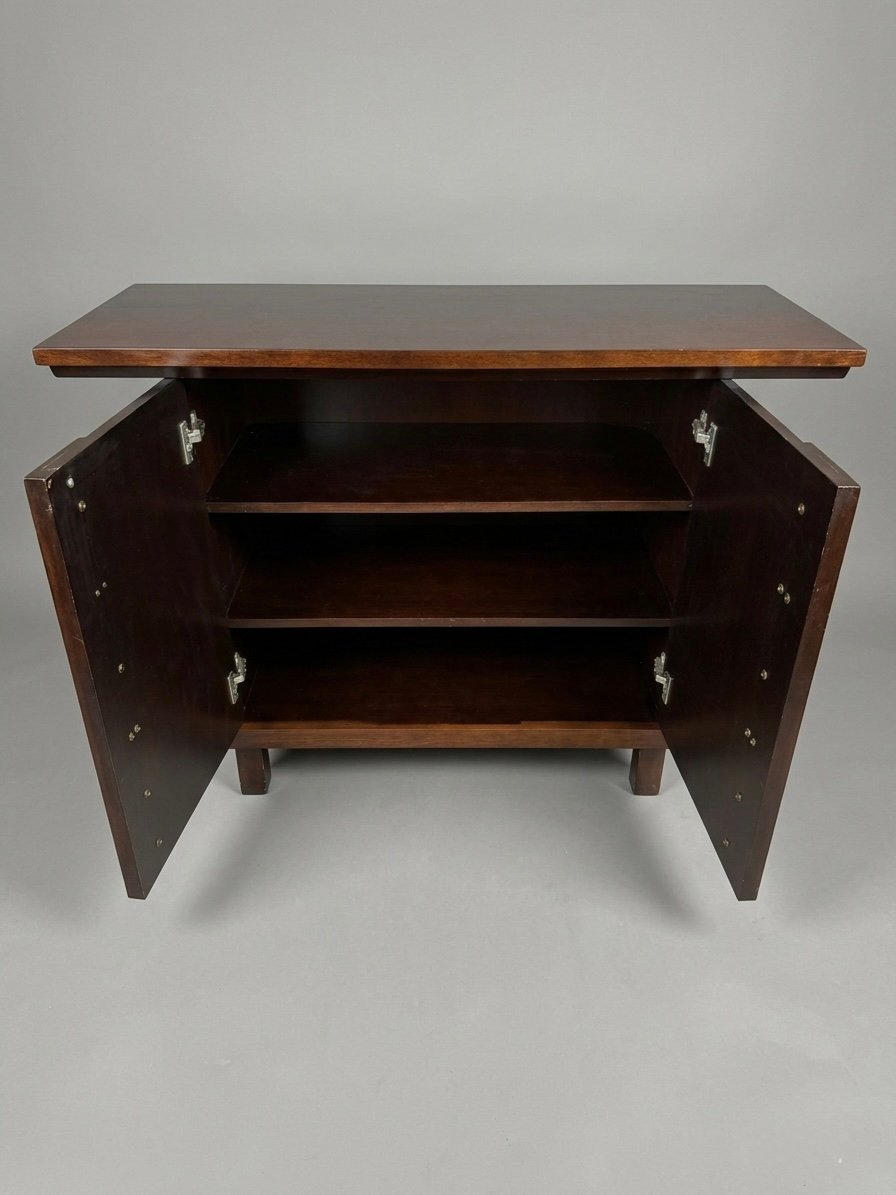 Vintage Chinese Hardwood Side Cabinet with Overhanging Top - Image 6