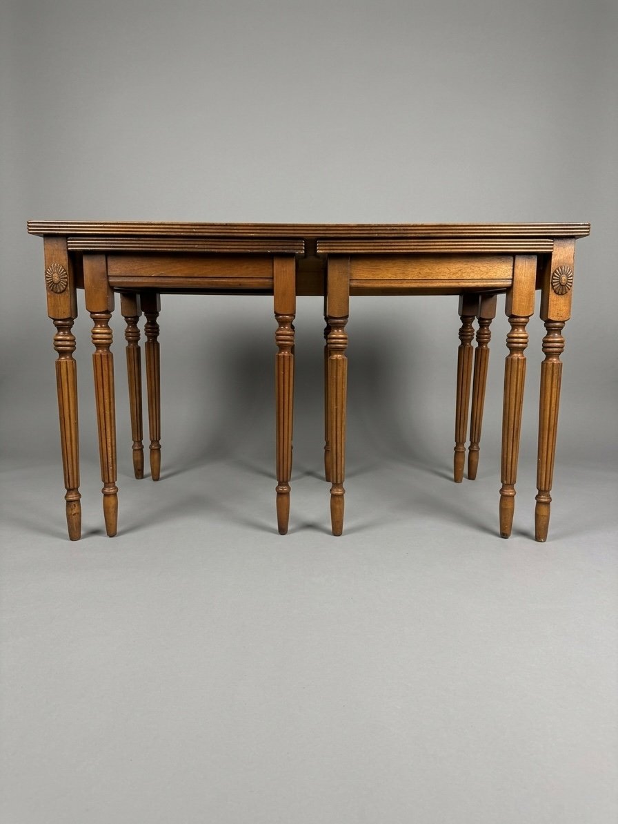 Vintage Shaw of London Leather Top Nesting Tables - Image 4