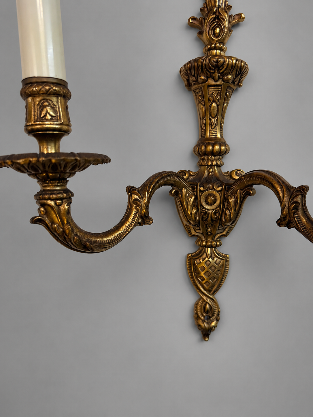 Elegant Antique French Bronze Sconces - Image 3