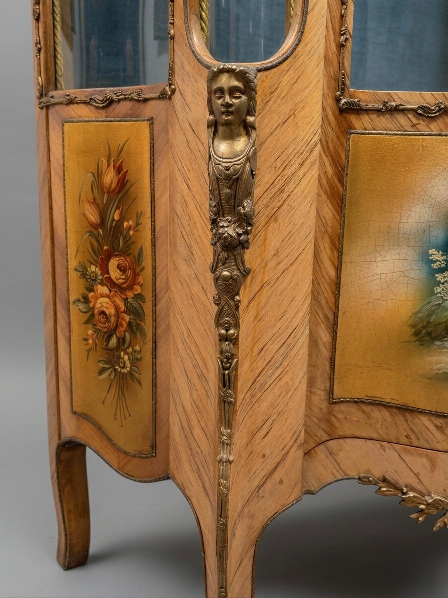 20th Louis XV Style Vernis Martin Display Cabinet - Image 2