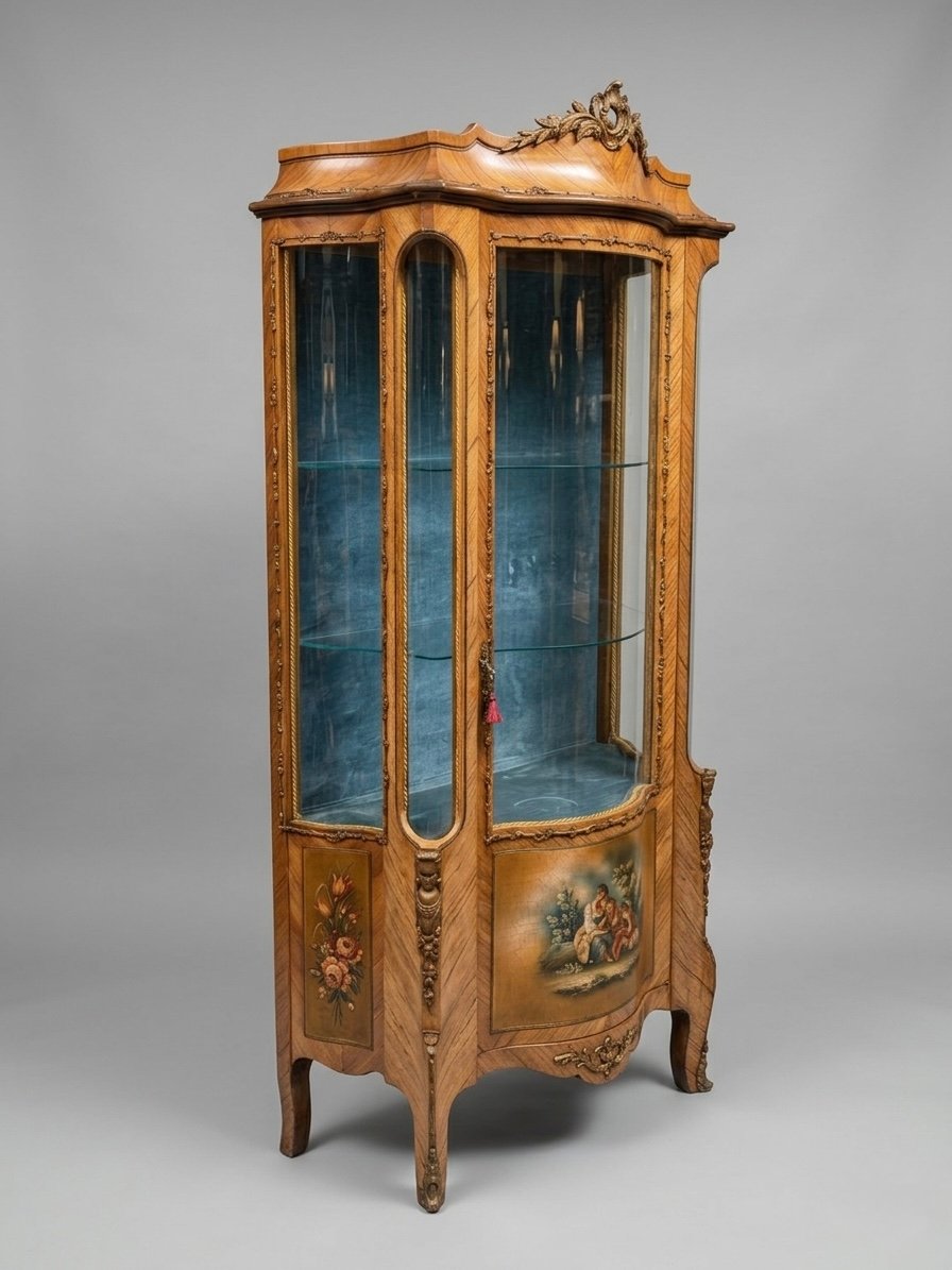 20th Louis XV Style Vernis Martin Display Cabinet - Image 6