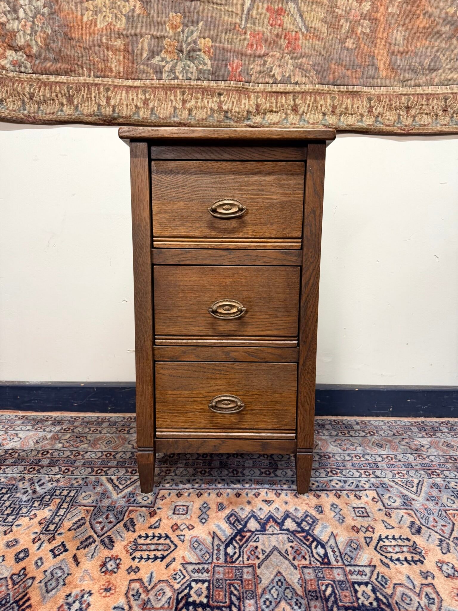 Vintage French Country Oak Nightstand - Image 2