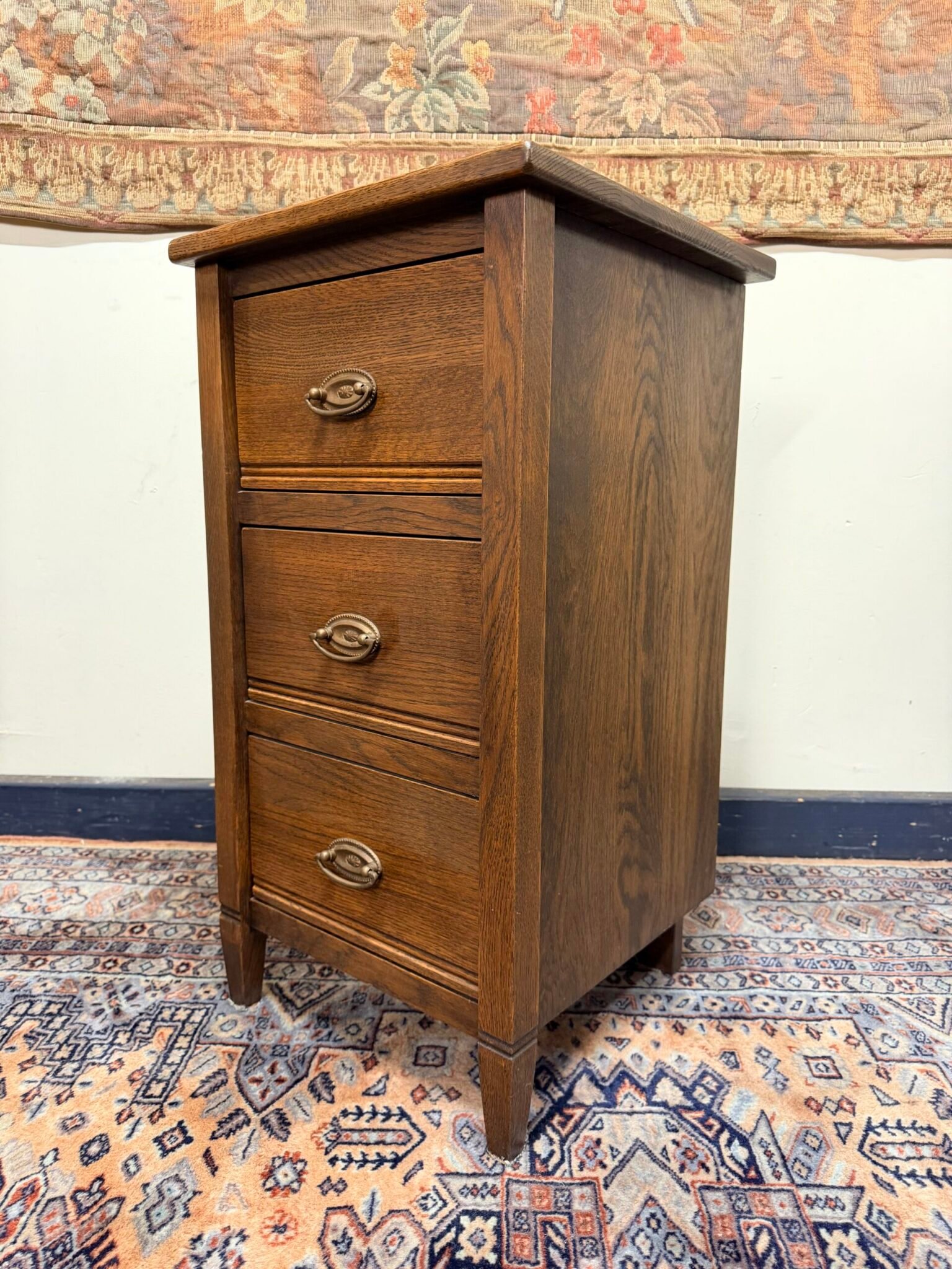 Vintage French Country Oak Nightstand - Image 3