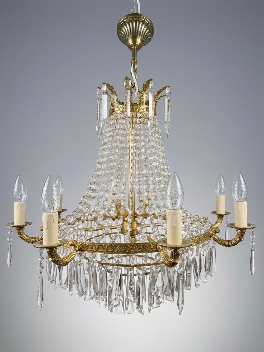 Early 20th Century Antique French Waterfall Chandelier - Image 2