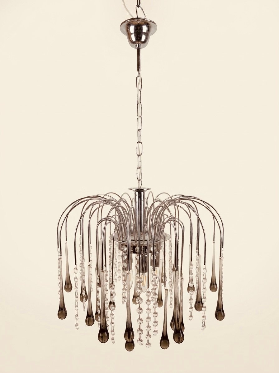 Stunning 1970s Paolo Venini Design Murano Glass Chandelier Iconic Mid-Century Design - Image 3